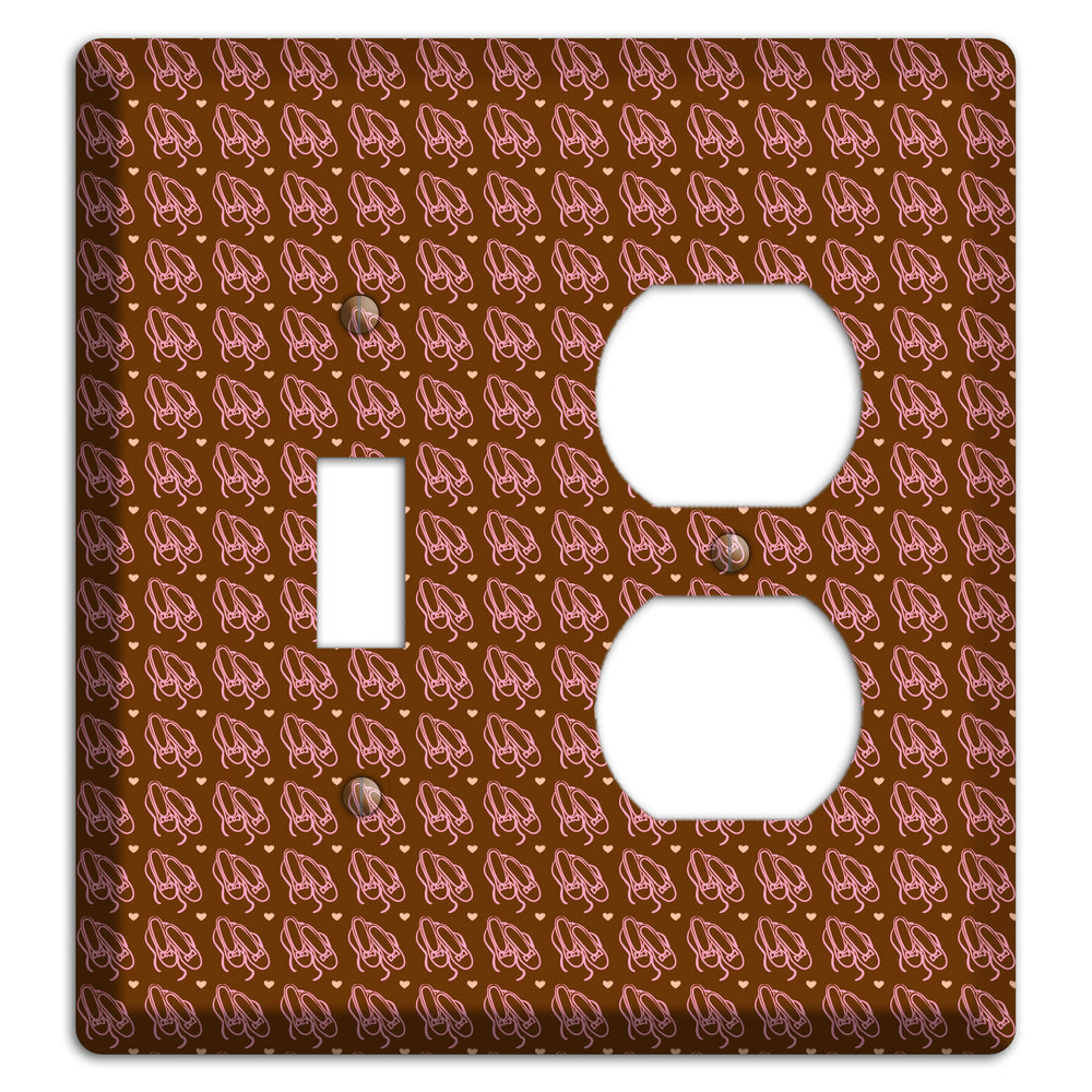 Brown with Pink Ballet Slippers Toggle / Duplex Wallplate