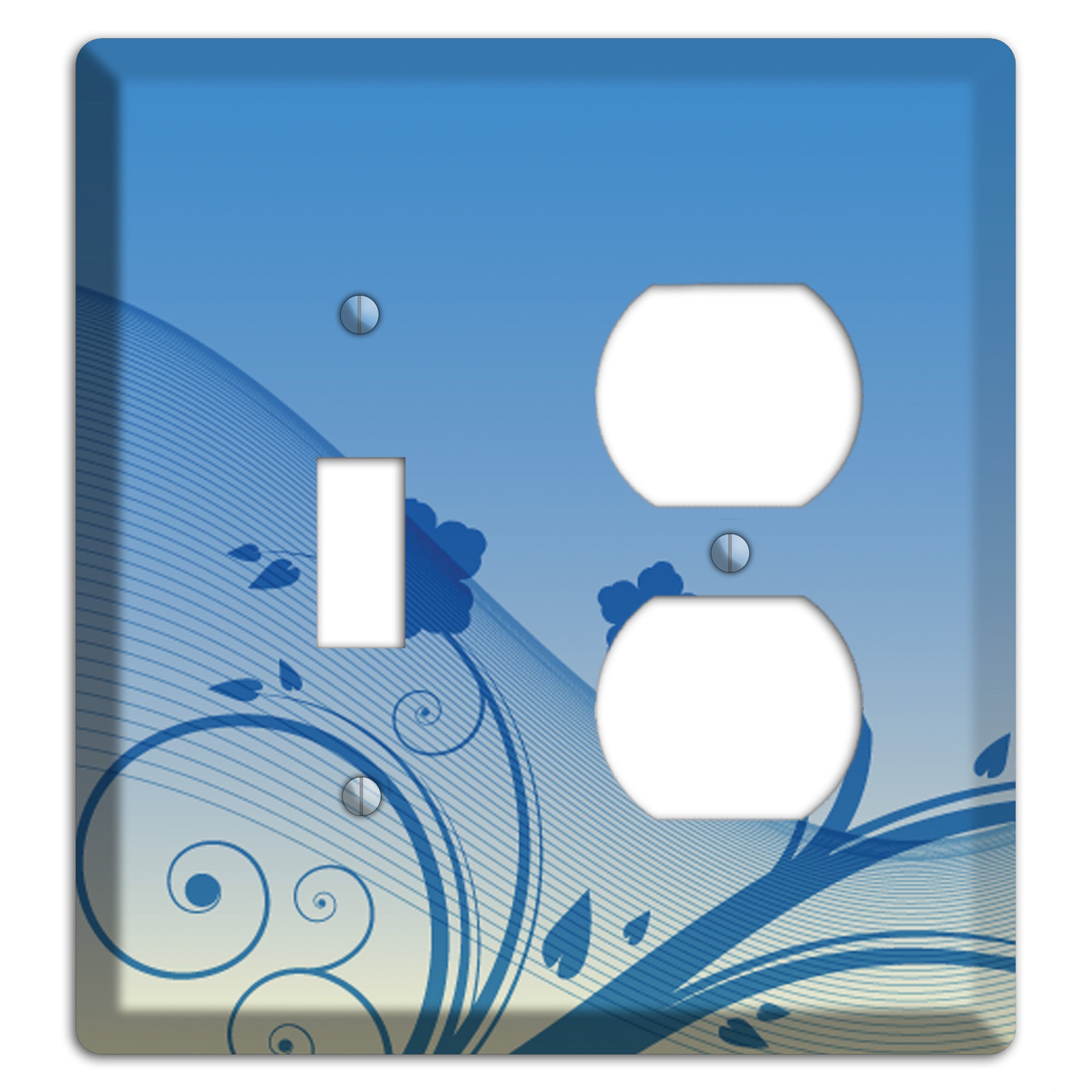 Blue Swirls Toggle / Duplex Wallplate