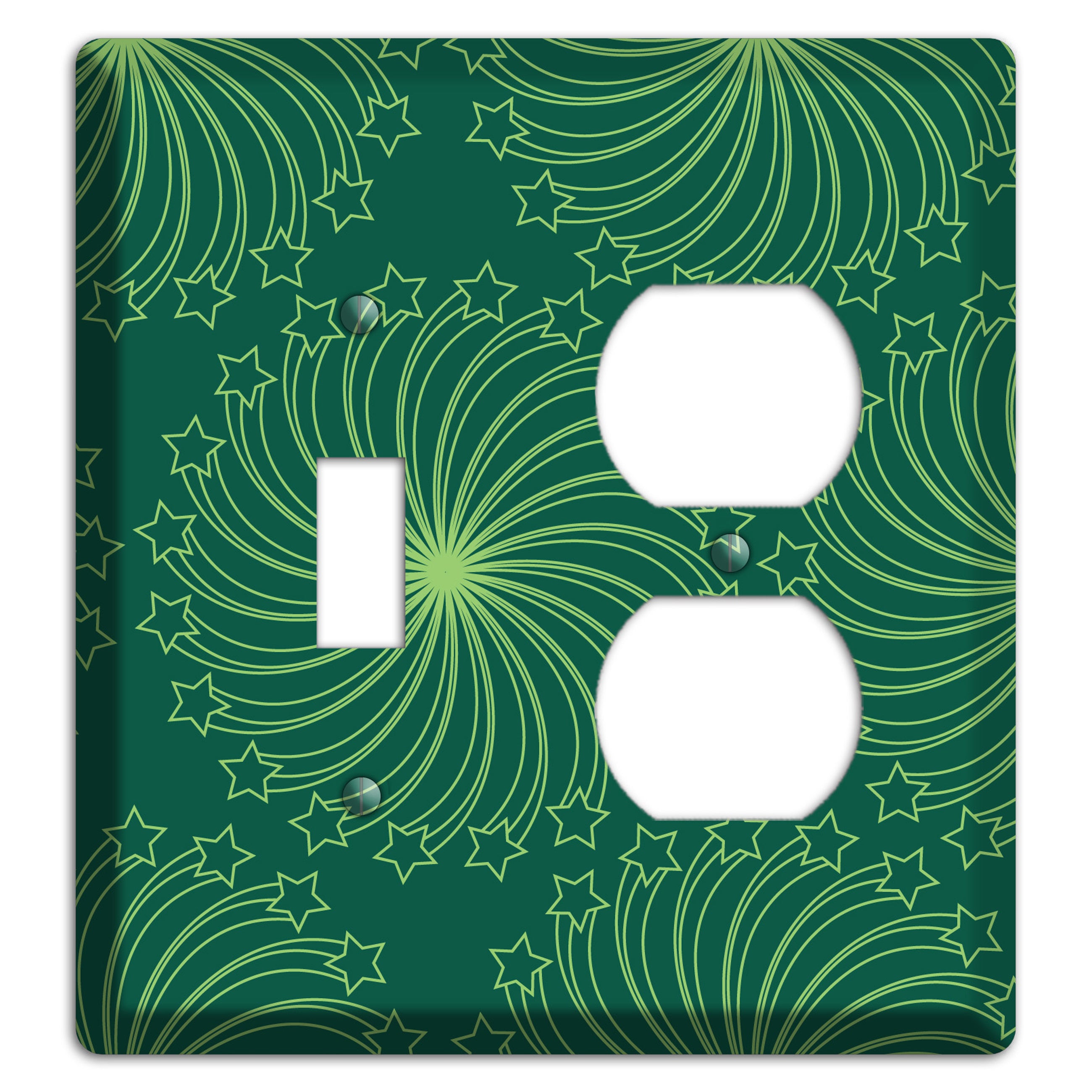 Multi Green Star Swirl Toggle / Duplex Wallplate
