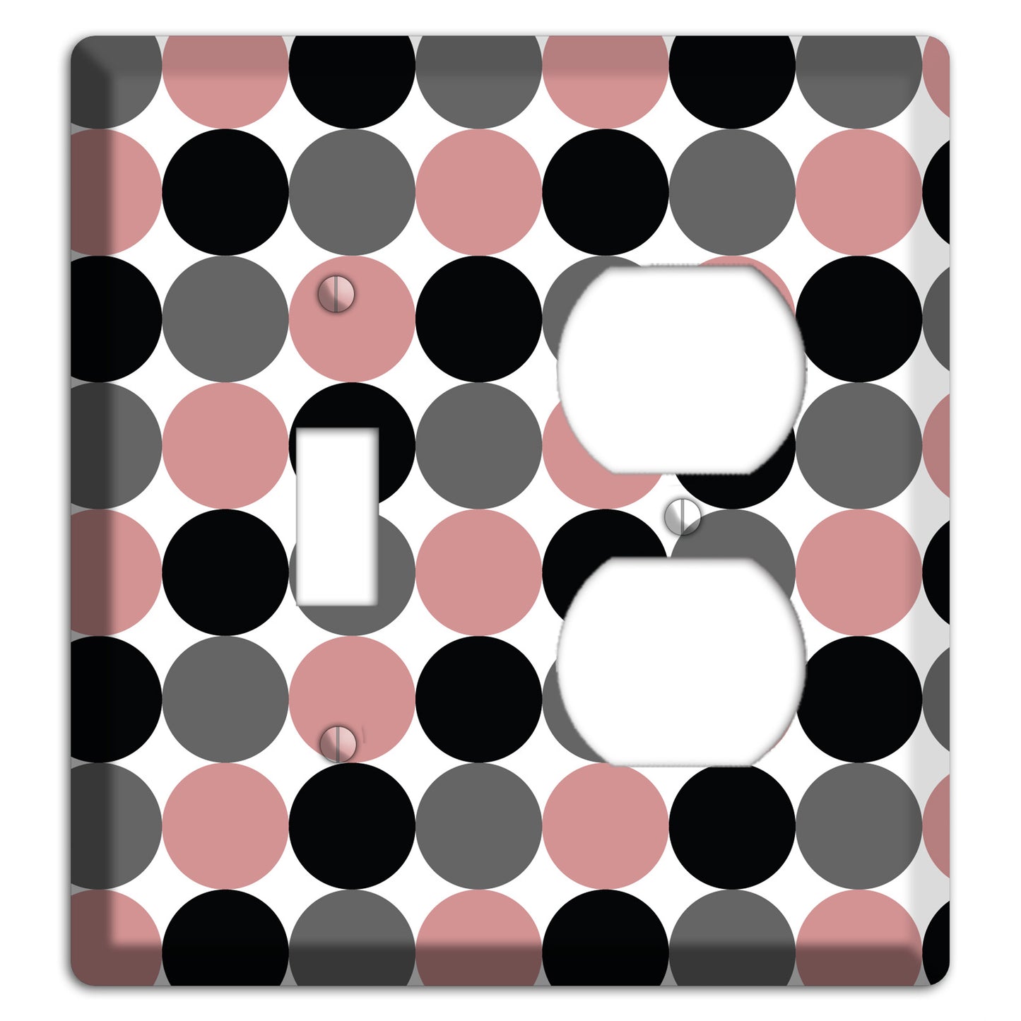 Grey Pink Black Tiled Dots Toggle / Duplex Wallplate