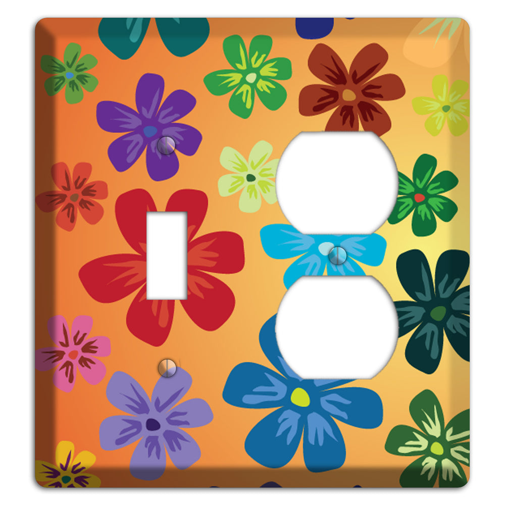 Brown Flowers Toggle / Duplex Wallplate