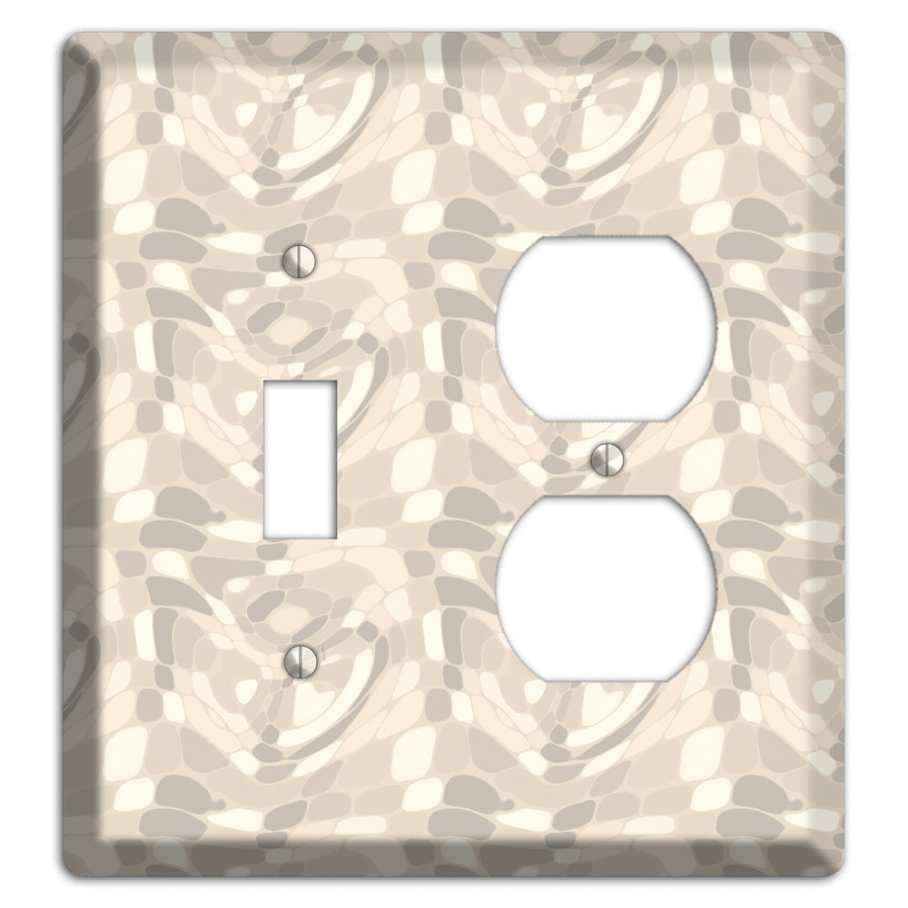 Beige Large Abstract Toggle / Duplex Wallplate