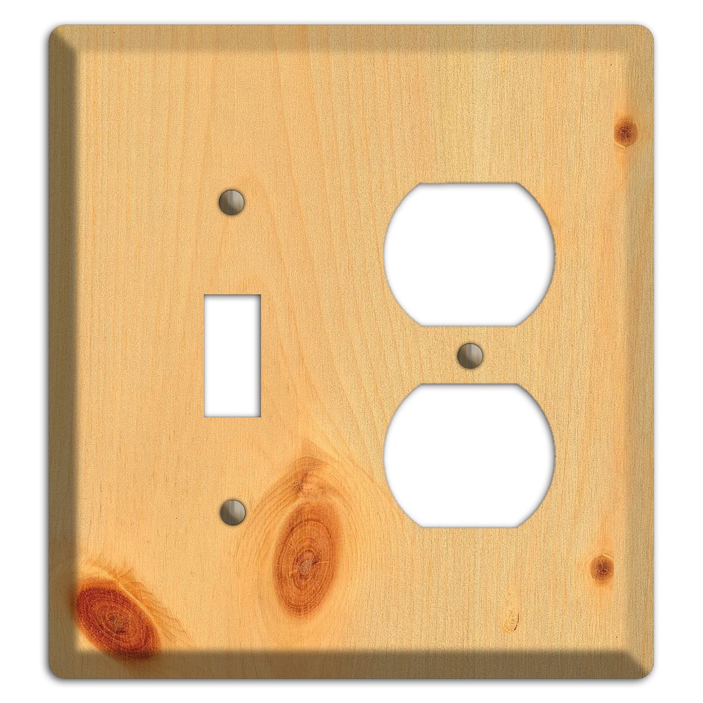 Unfinished Pine Wood Toggle / Duplex Outlet Cover Plate