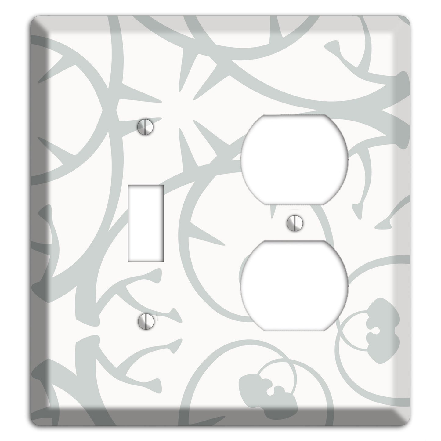 White with Grey Abstract Swirl Toggle / Duplex Wallplate