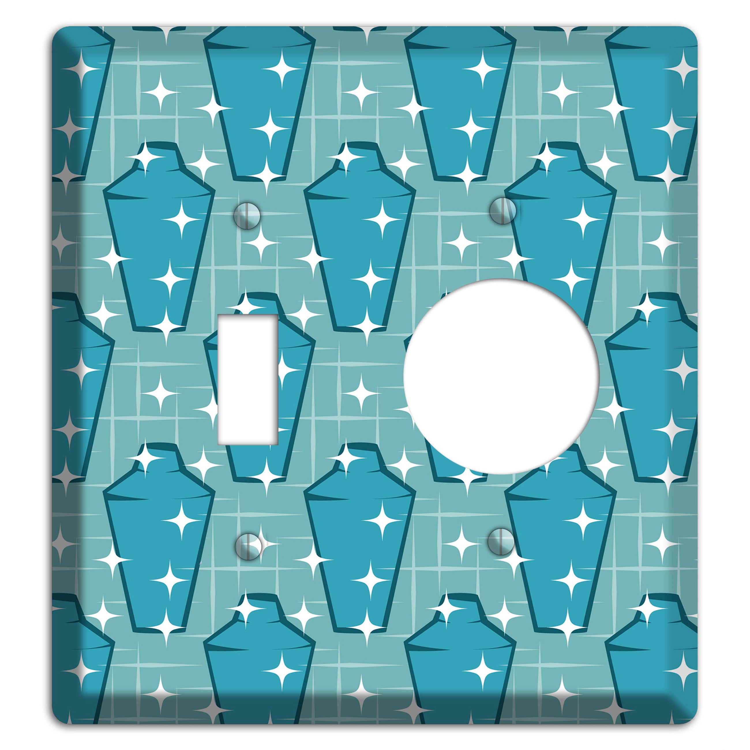 Blue and Teal Shaker Toggle / Receptacle Wallplate
