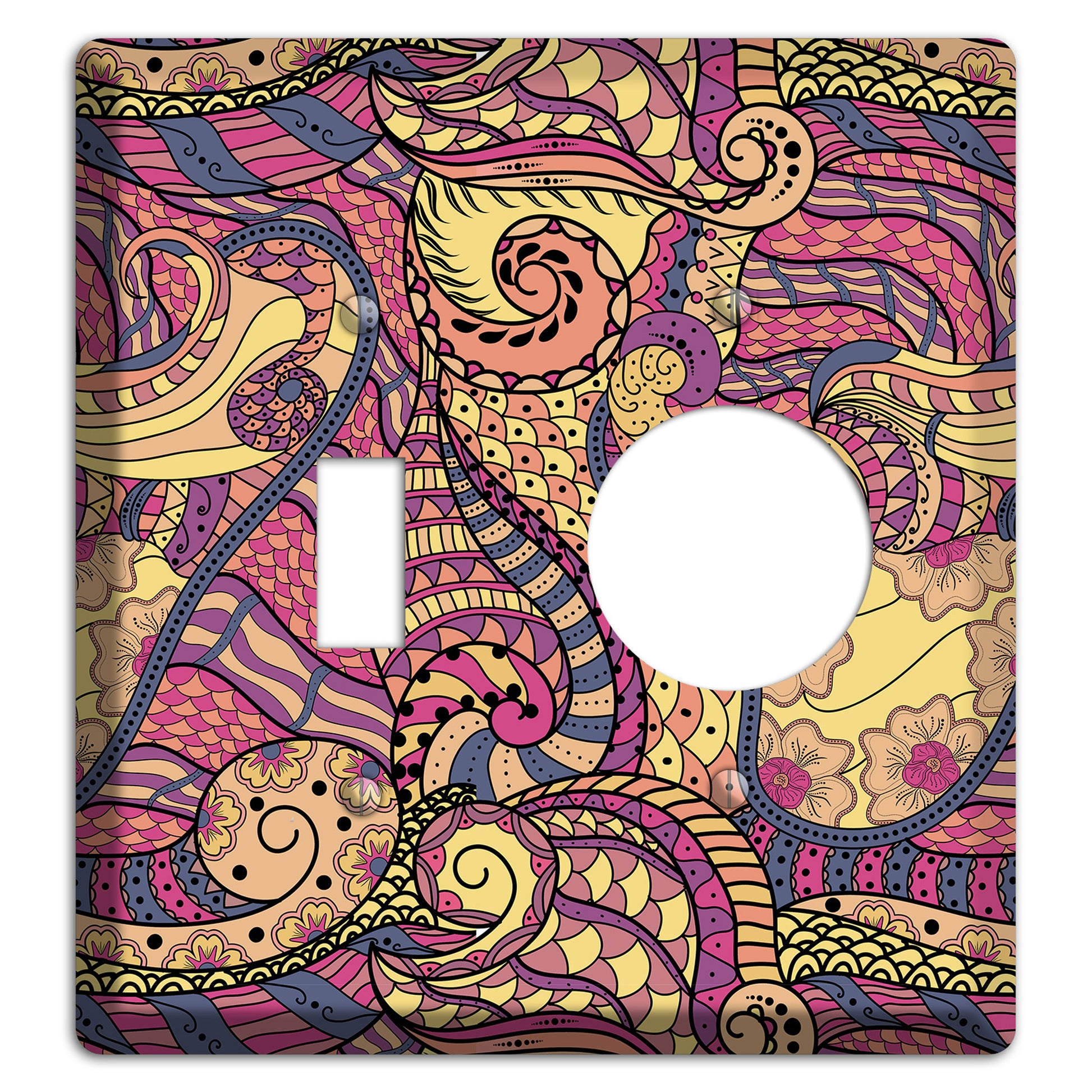 Retro Flourish 2 Toggle / Receptacle Wallplate