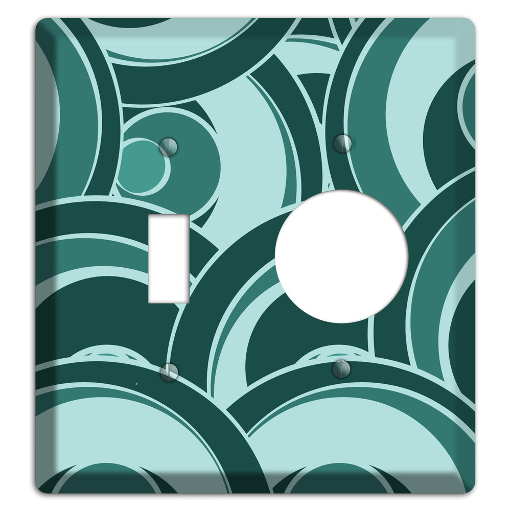 Blue-green Deco Circles Toggle / Receptacle Wallplate