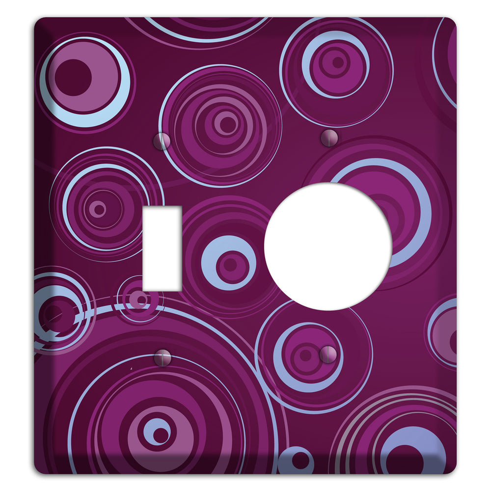 Purple Circles 3 Toggle / Receptacle Wallplate