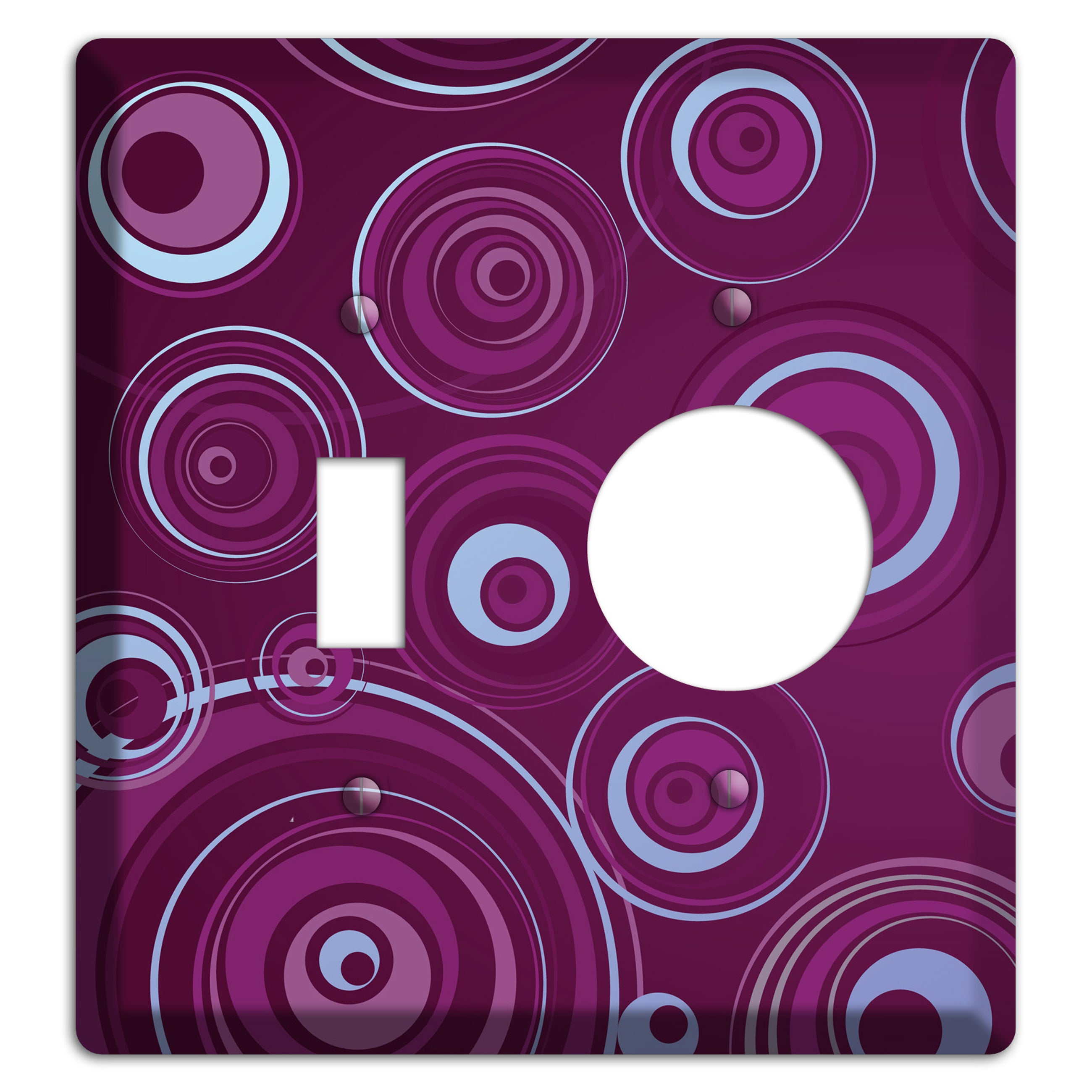 Purple Circles 3 Toggle / Receptacle Wallplate