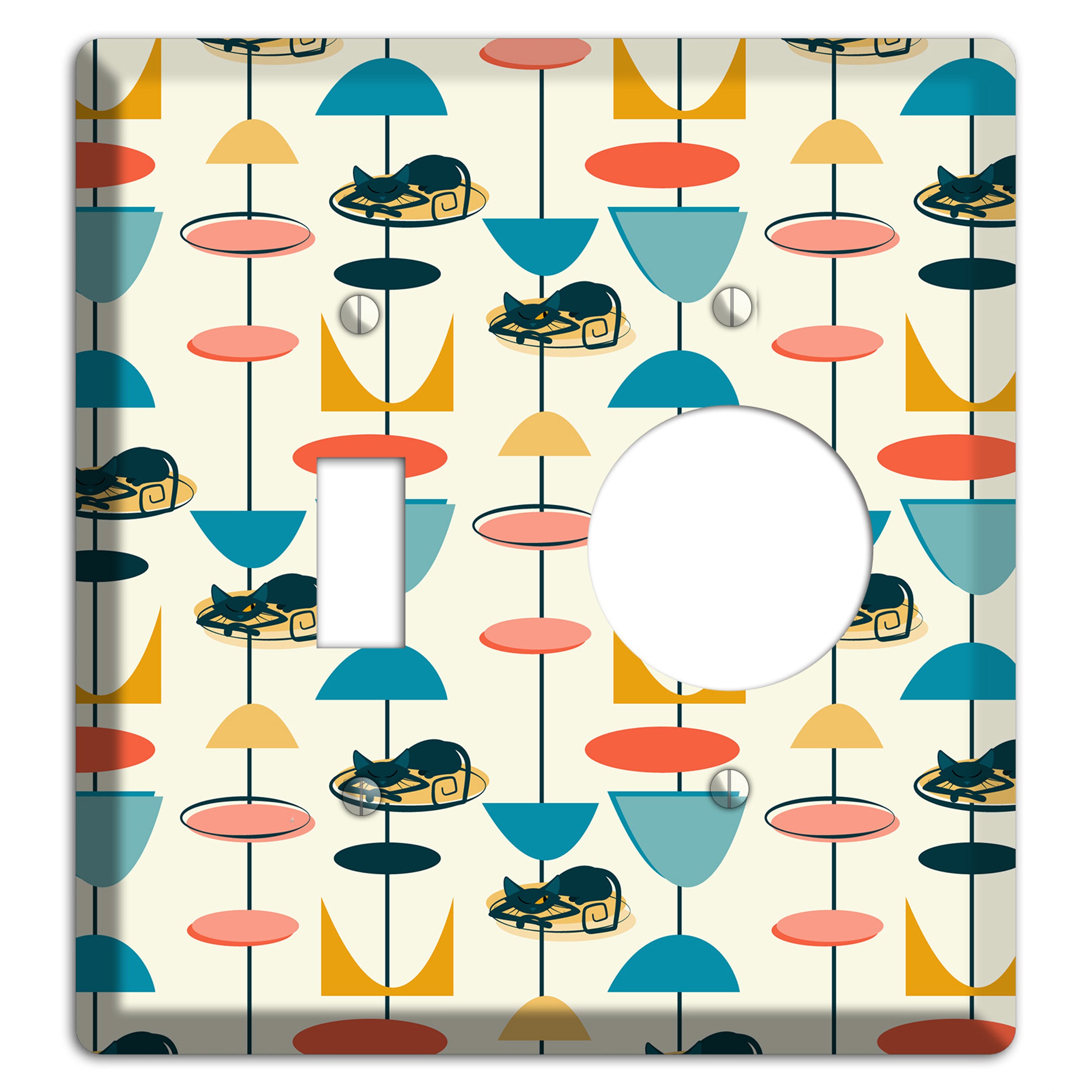 Sleeping Kitties Toggle / Receptacle Wallplate