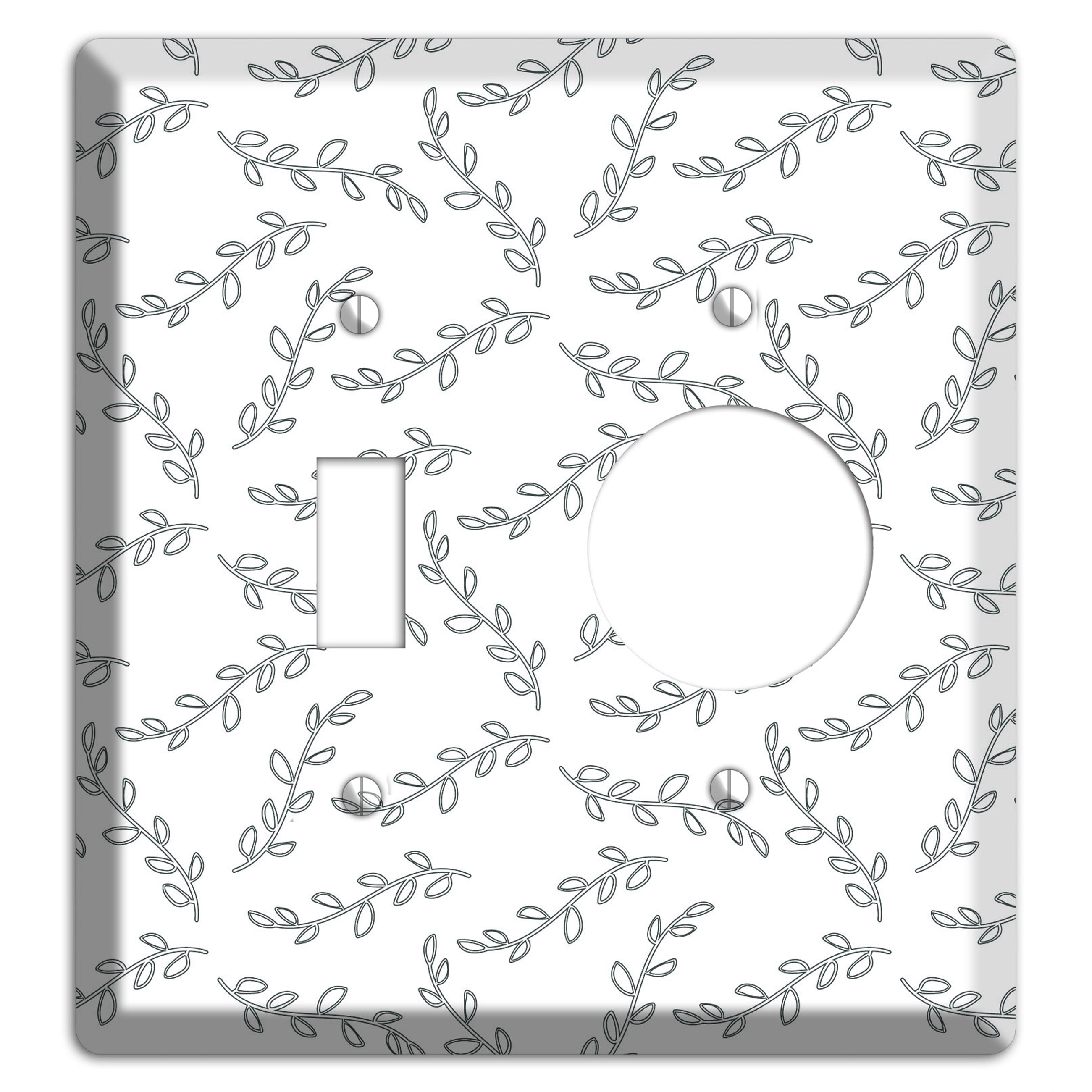 Leaves Style CC Toggle / Receptacle Wallplate