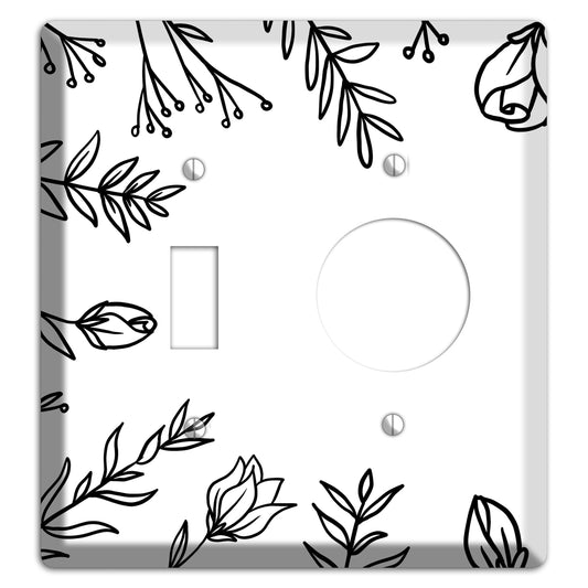 Hand-Drawn Floral 36 Toggle / Receptacle Wallplate