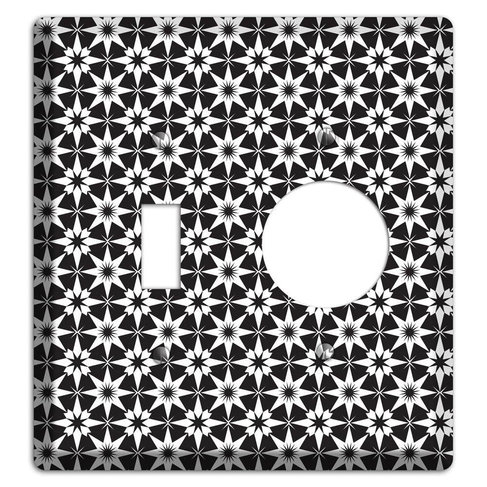 Black with White Foulard Toggle / Receptacle Wallplate