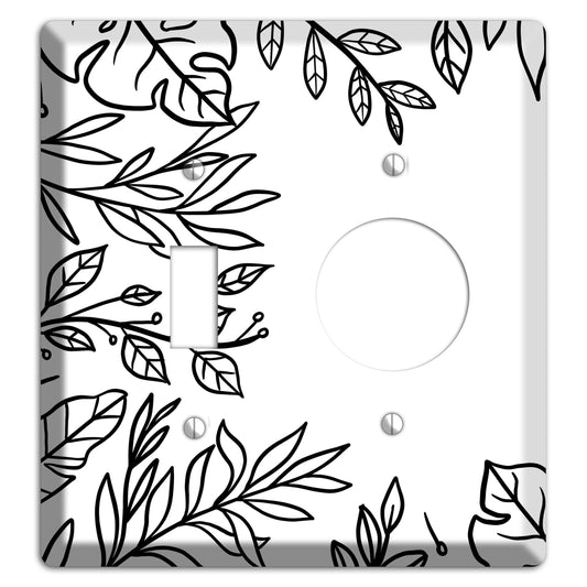 Hand-Drawn Leaves 6 Toggle / Receptacle Wallplate