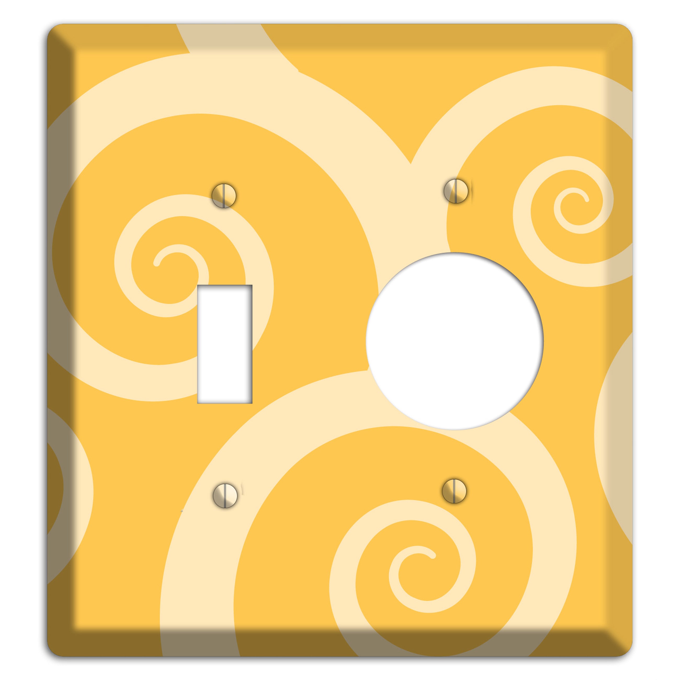 Yellow Tones Large Swirl Toggle / Receptacle Wallplate