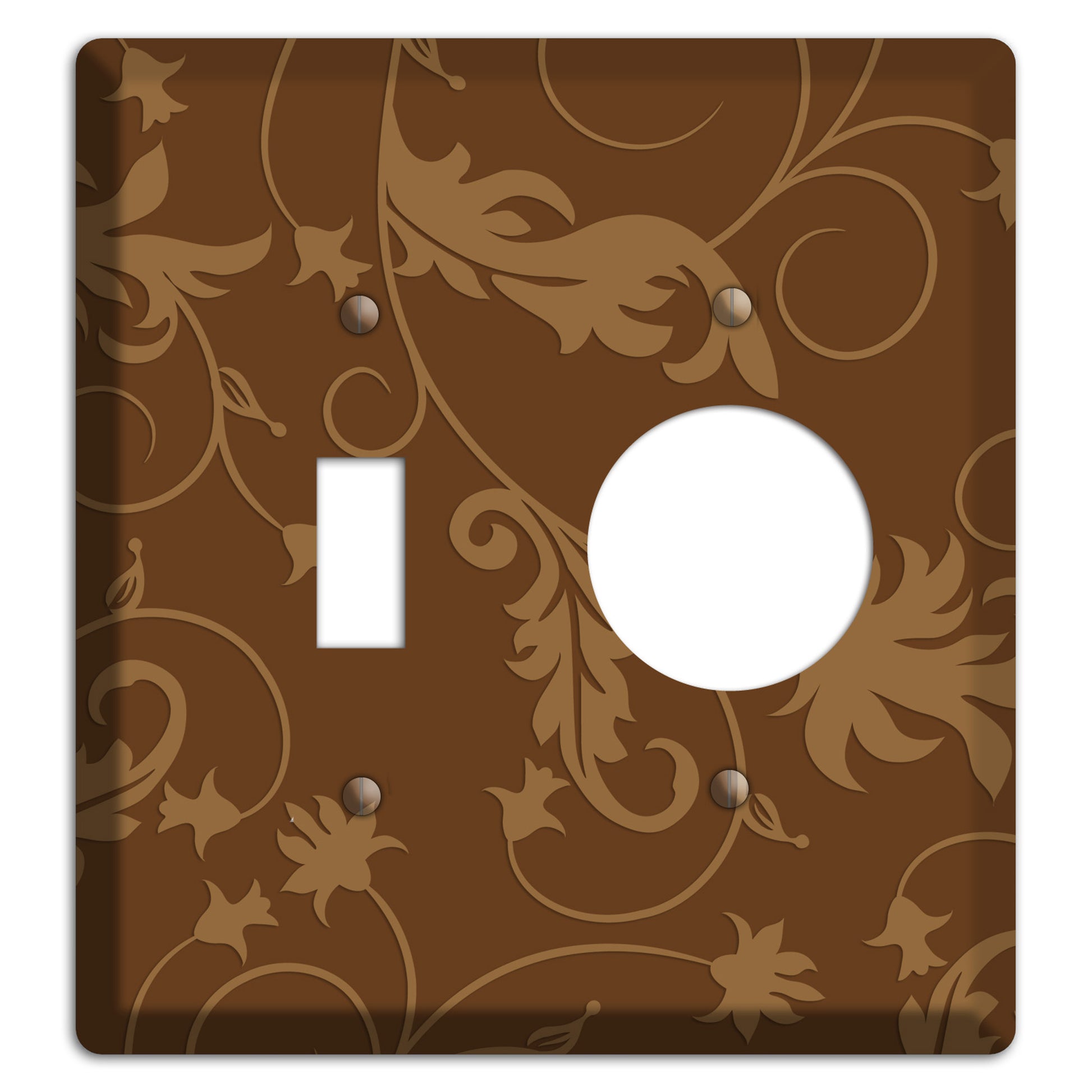 Brown Victorian Sprig Toggle / Receptacle Wallplate