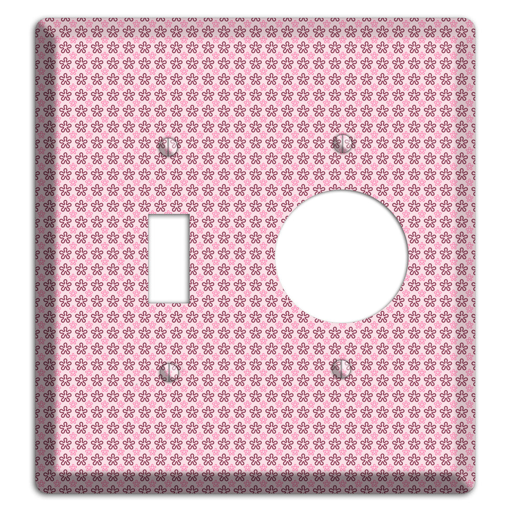 Pink Tiny Floral Toggle / Receptacle Wallplate