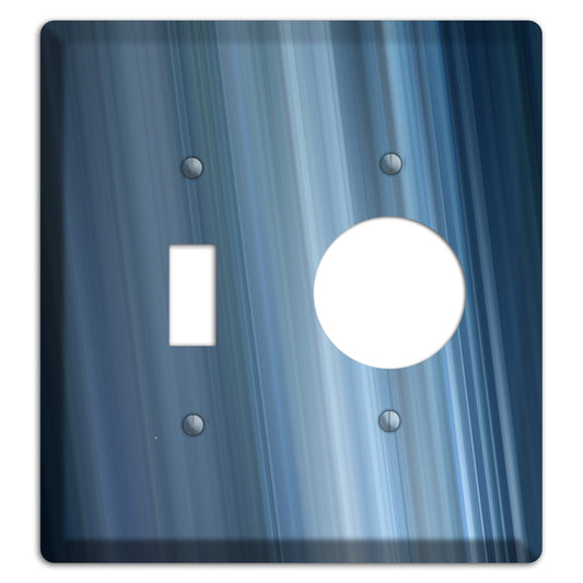 Brushed Blue Stripes Toggle / Receptacle Wallplate
