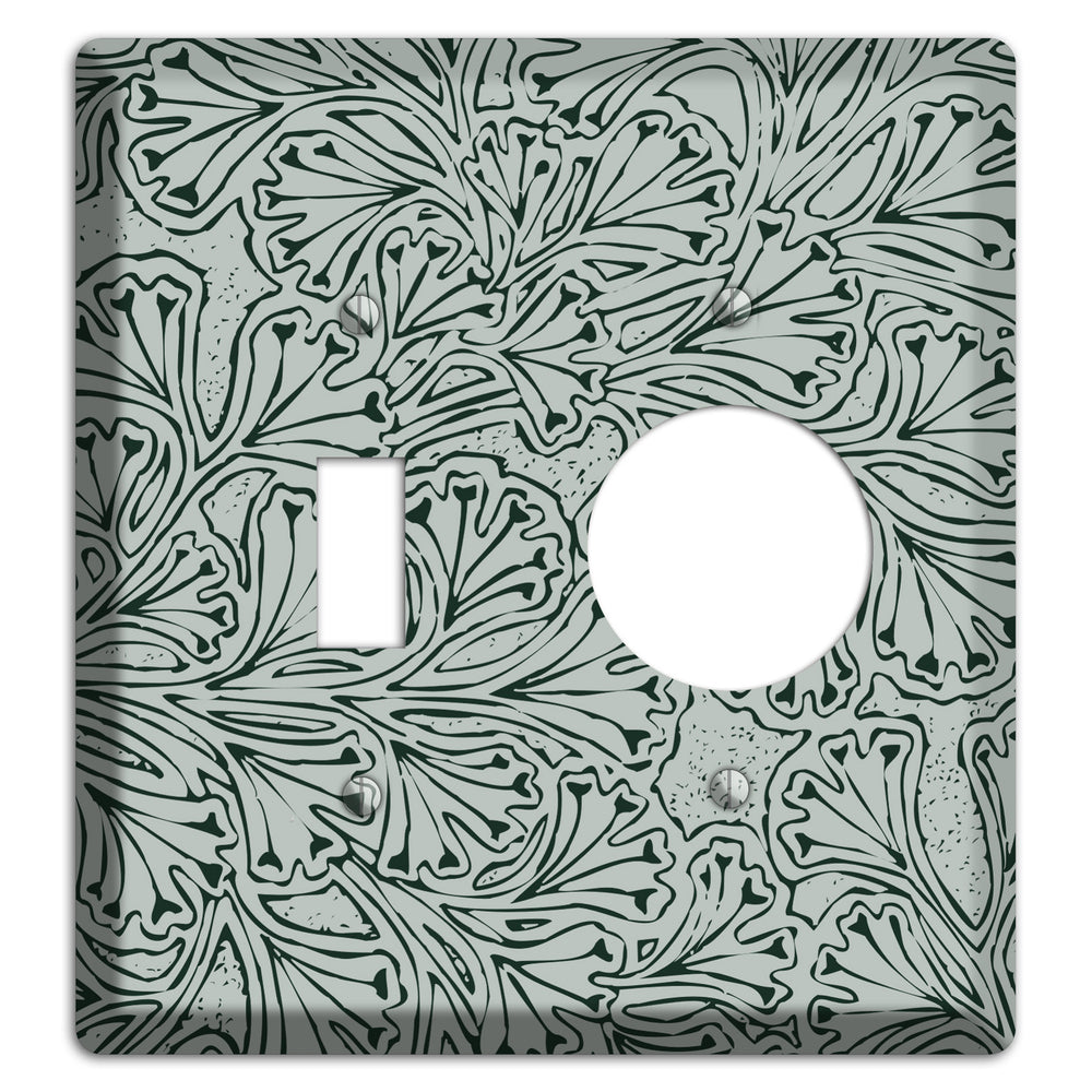 Deco Grey Interlocking Floral Toggle / Receptacle Wallplate