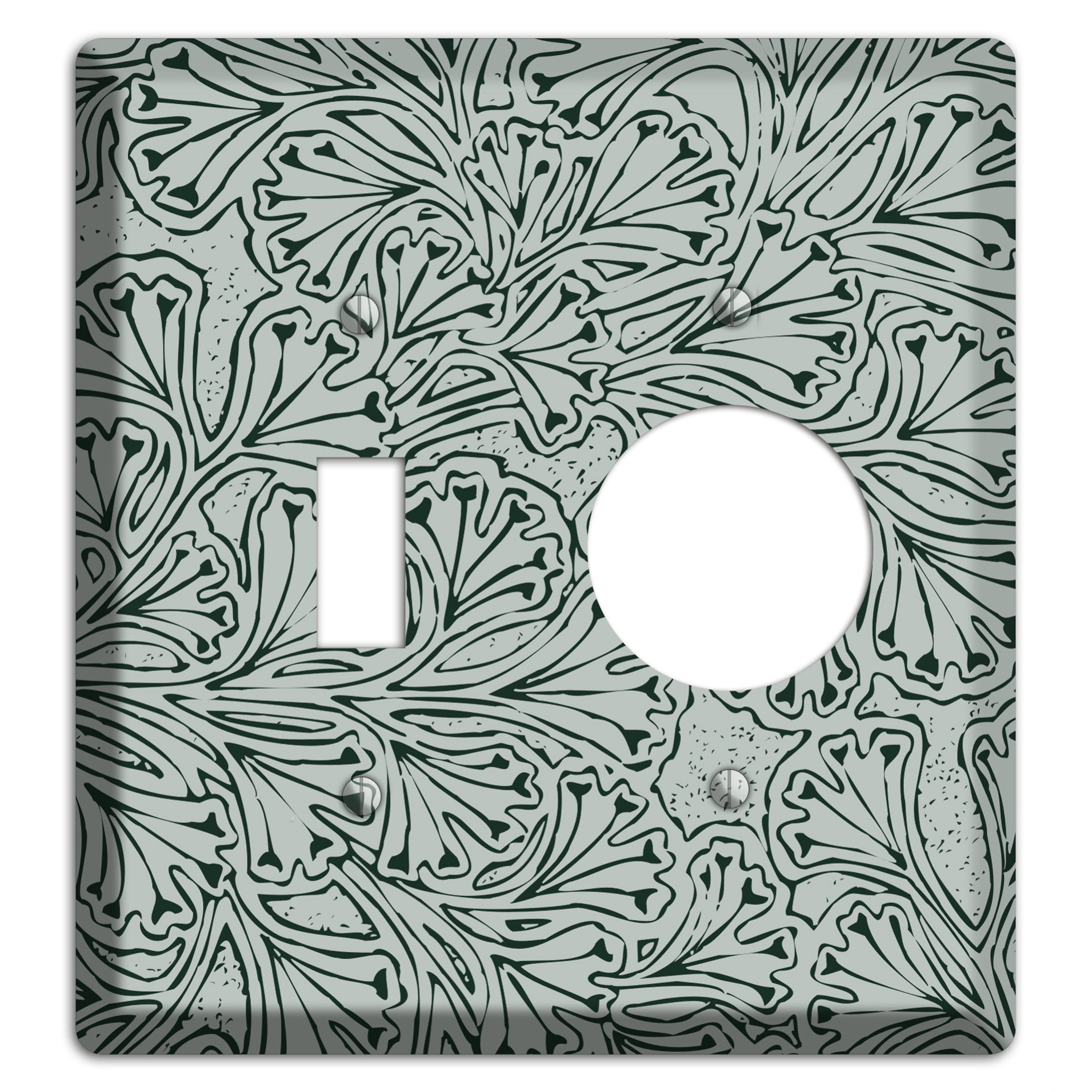 Deco Grey Interlocking Floral Toggle / Receptacle Wallplate