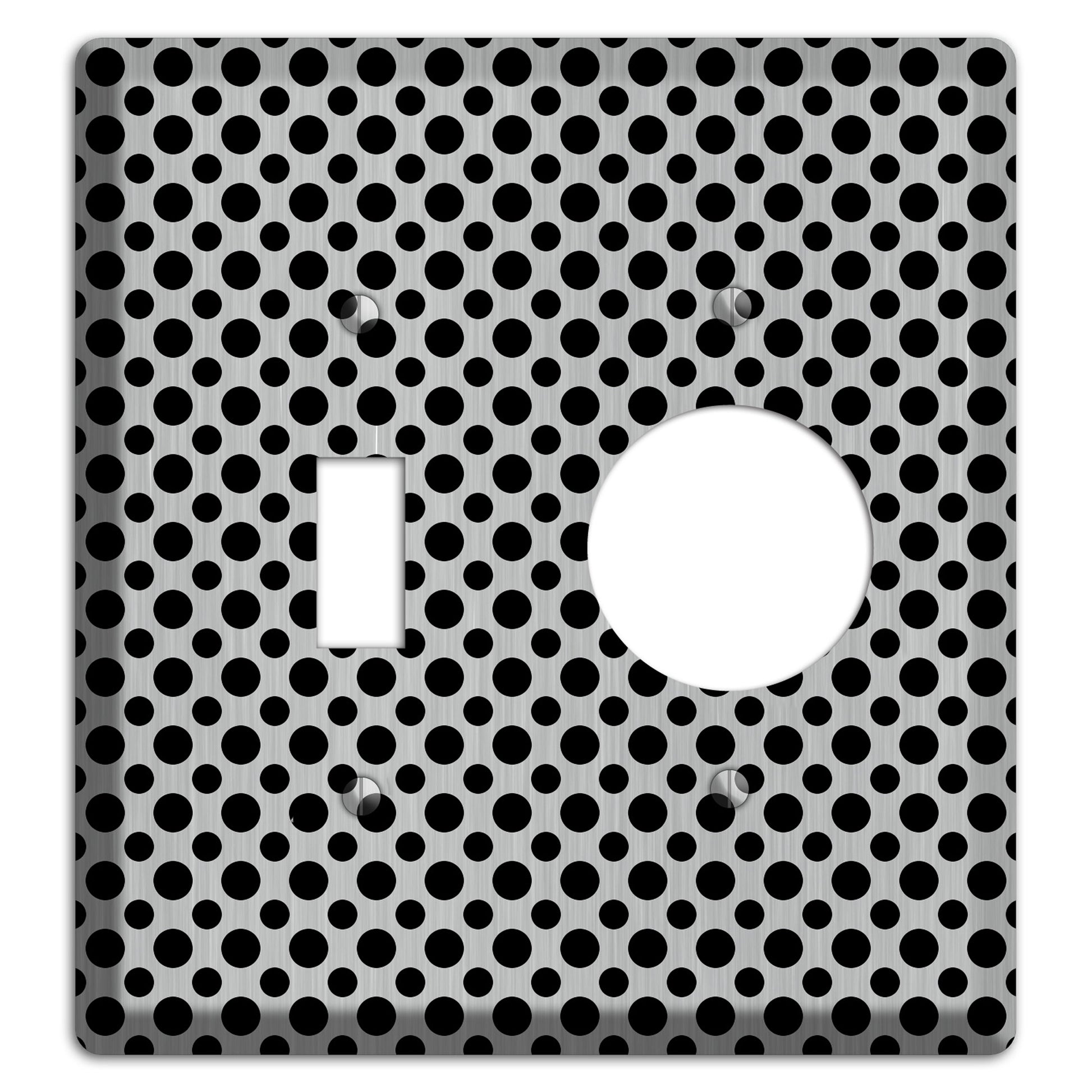 Multi Small Polka Dots Stainless Toggle / Receptacle Wallplate
