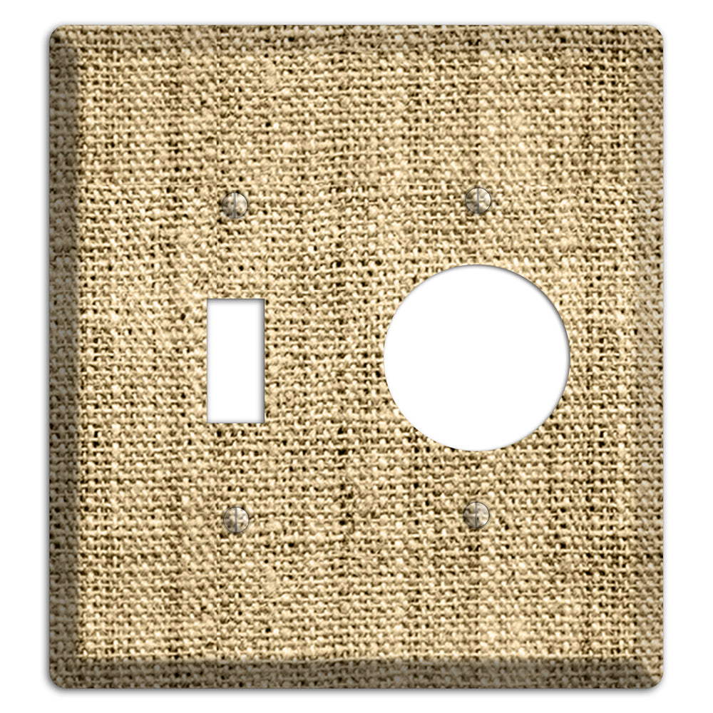 Indian Khaki Burlap Toggle / Receptacle Wallplate