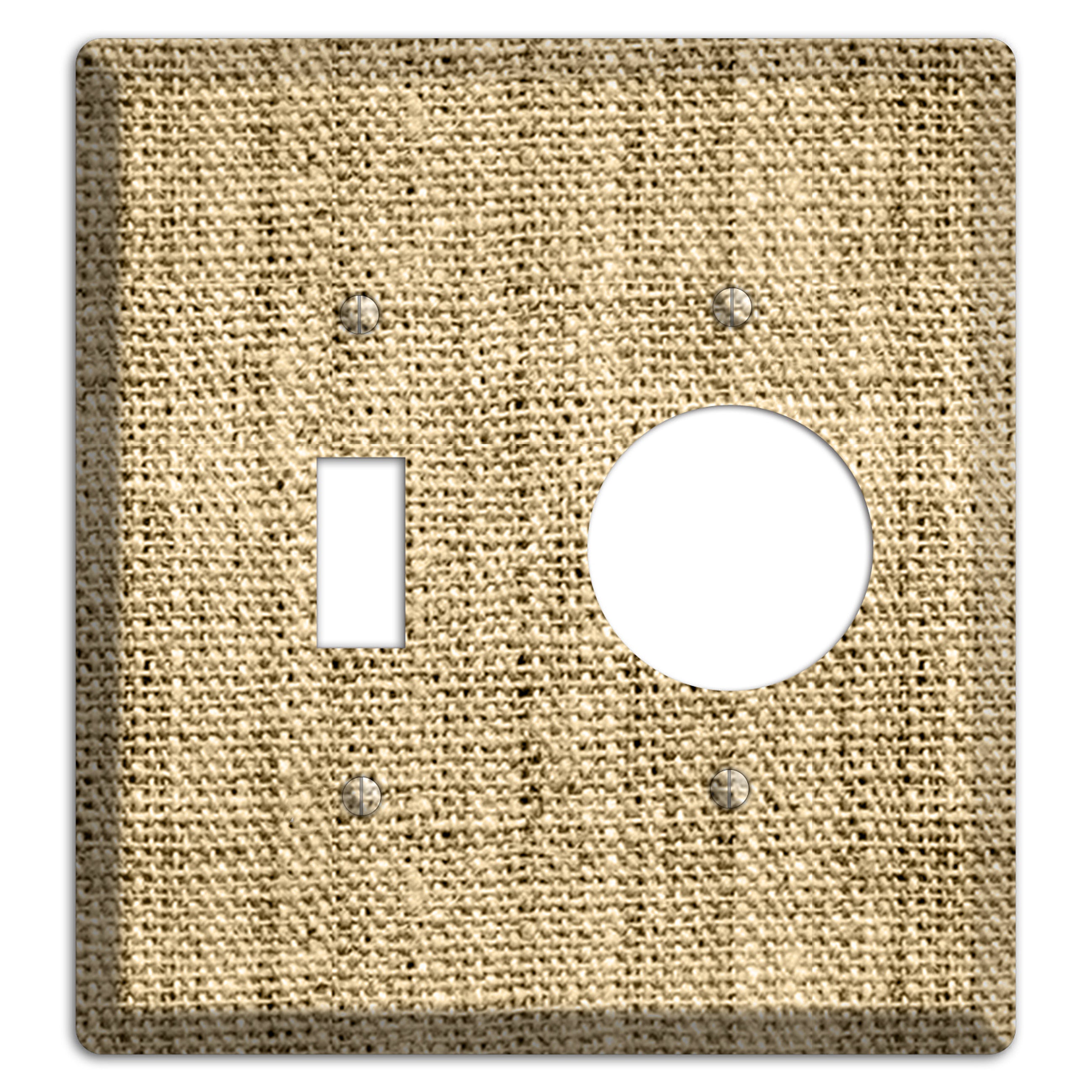 Indian Khaki Burlap Toggle / Receptacle Wallplate