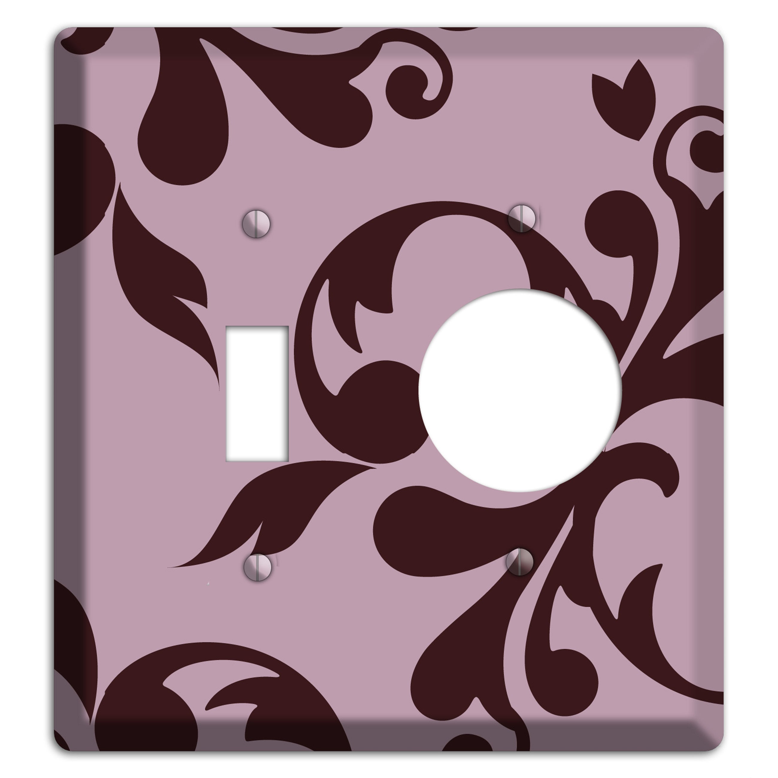 Dusty Rose and Burgundy Toile Toggle / Receptacle Wallplate