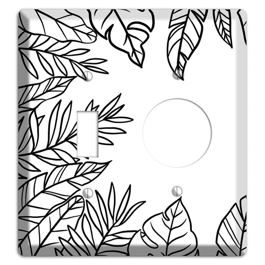 Hand-Drawn Leaves 5 Toggle / Receptacle Wallplate
