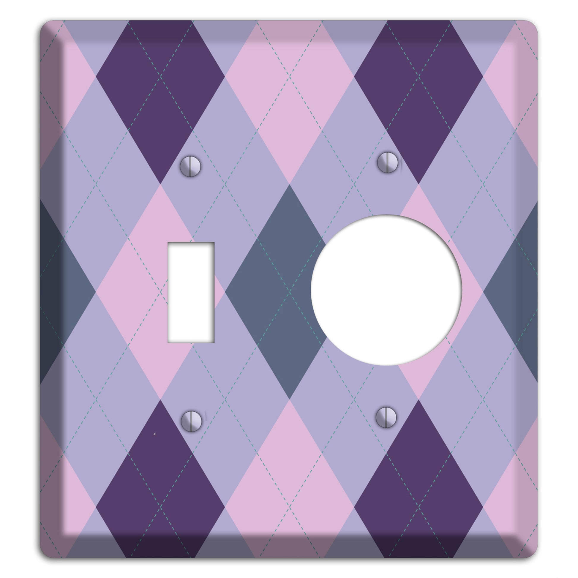 Lilac Argyle Toggle / Receptacle Wallplate