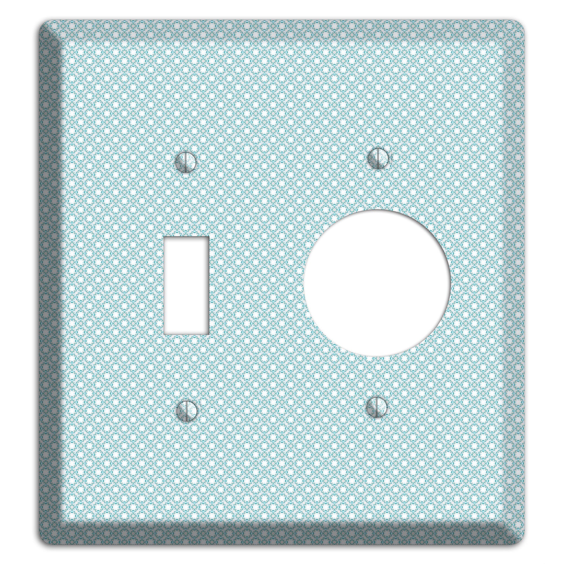 Light Blue Geometric Toggle / Receptacle Wallplate