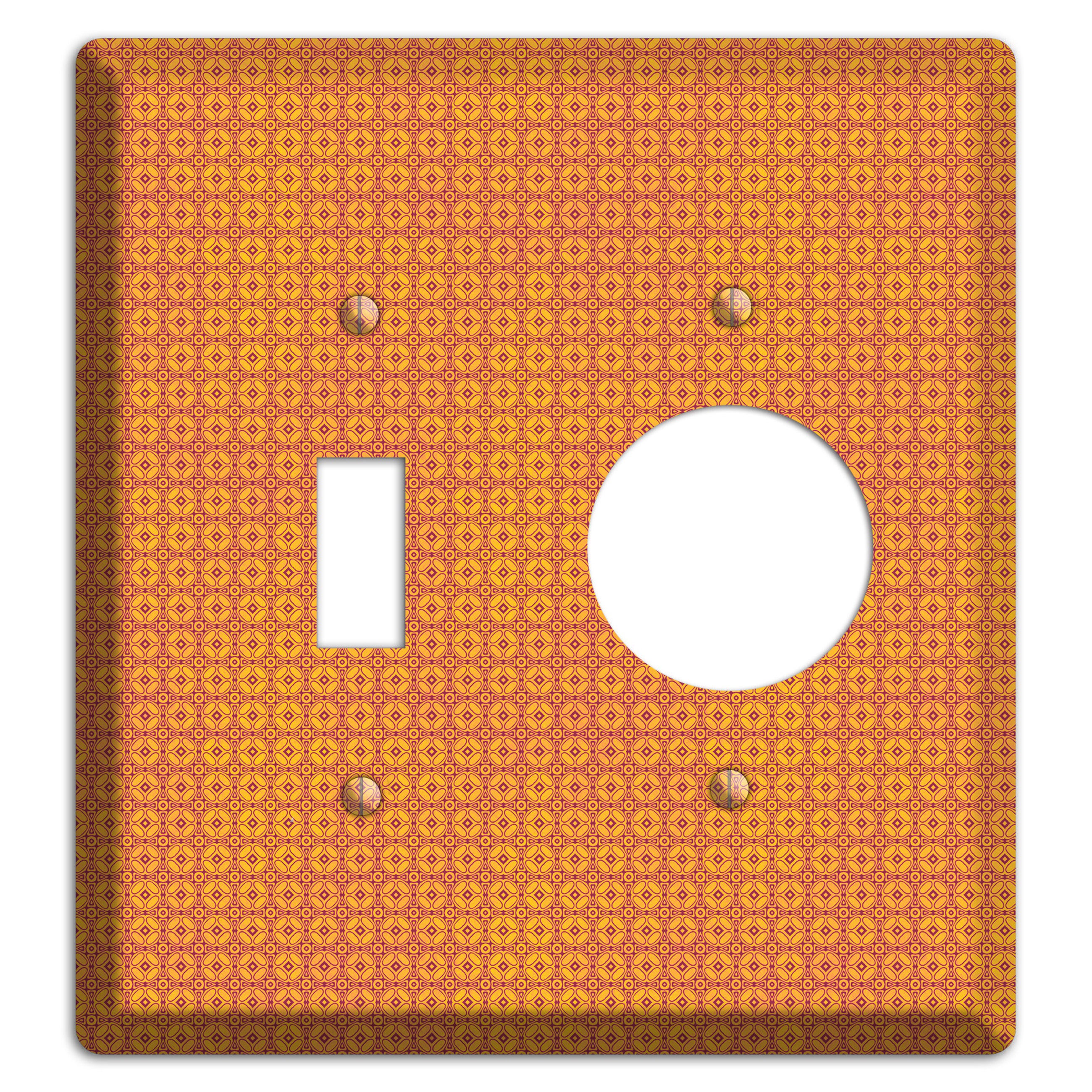 Multi Orange Arabesque Toggle / Receptacle Wallplate