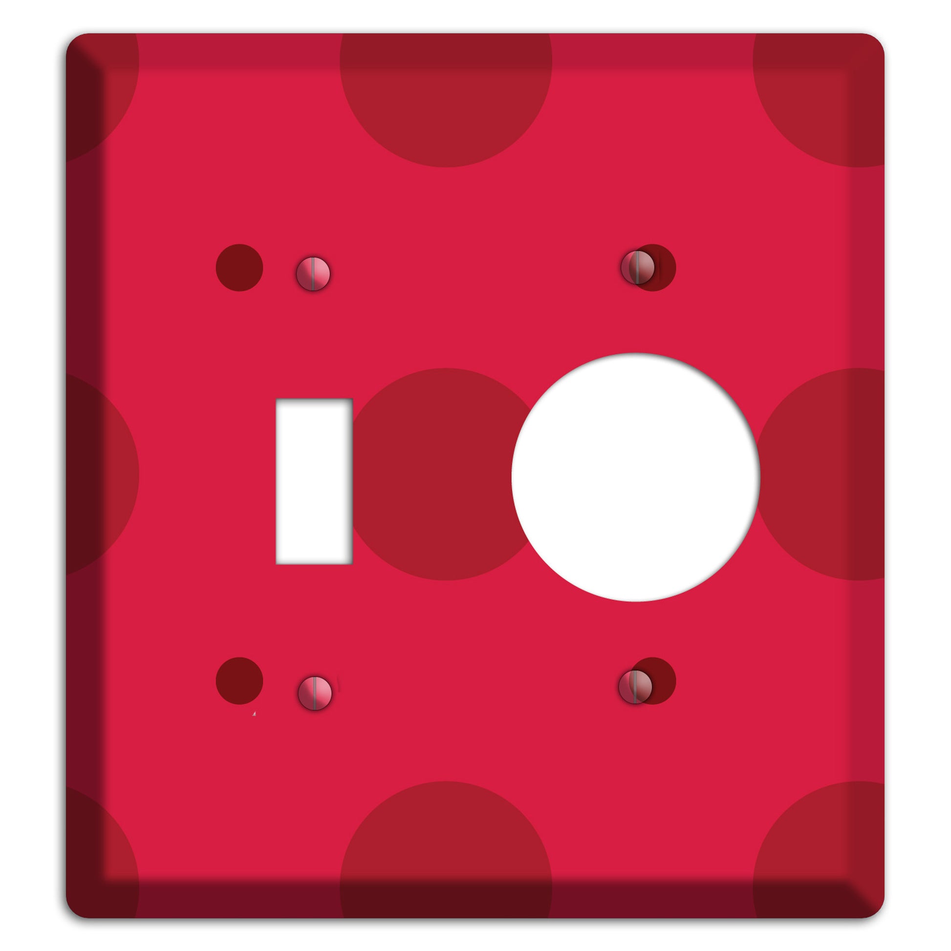 Red with Red Multi Tiled Medium Dots Toggle / Receptacle Wallplate