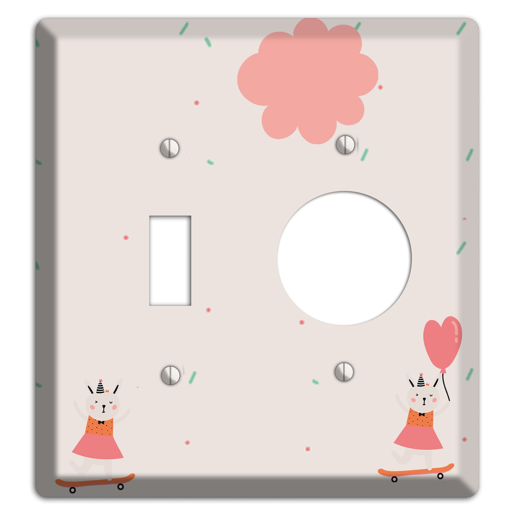 Skateboard Kitty Toggle / Receptacle Wallplate