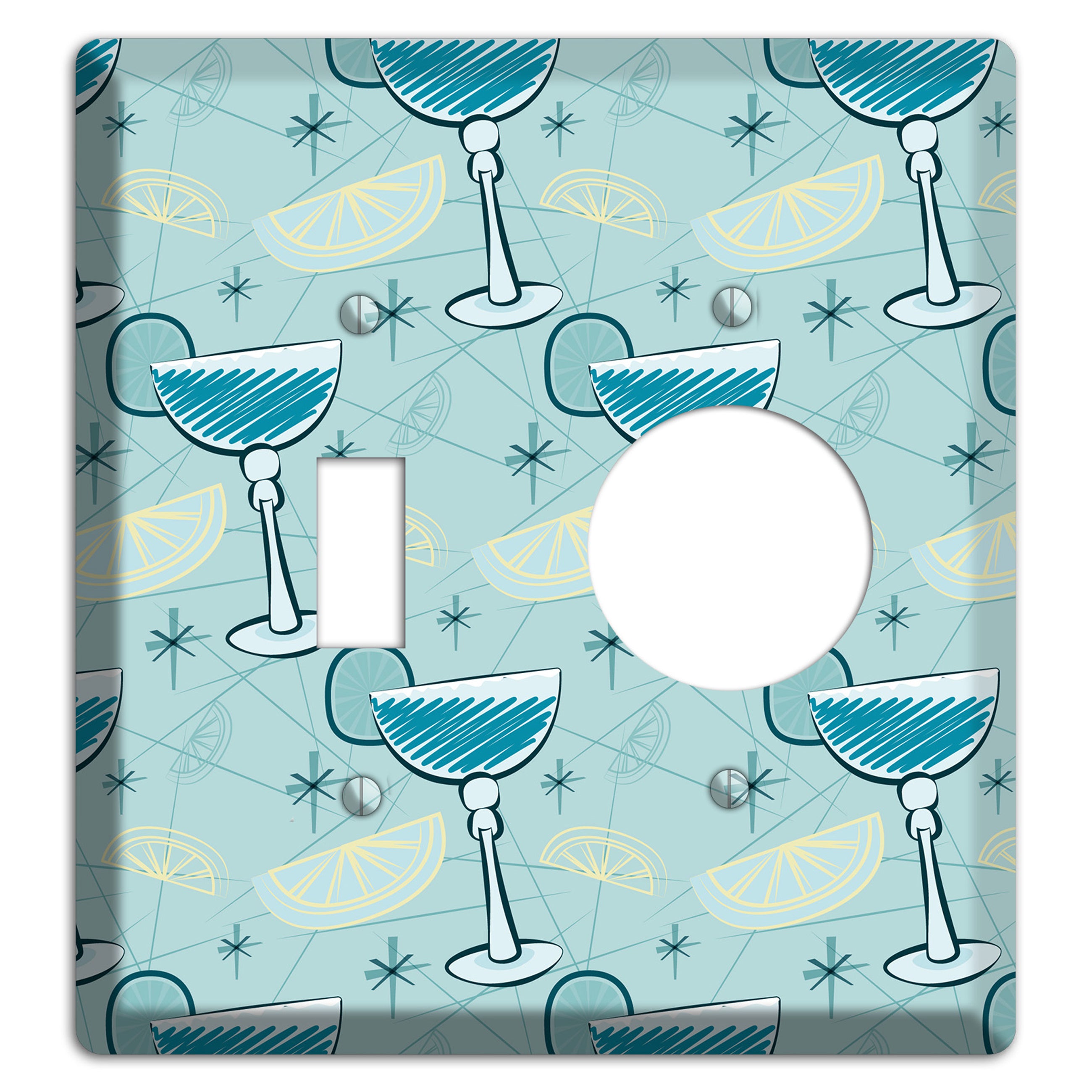 Cocktails Toggle / Receptacle Wallplate