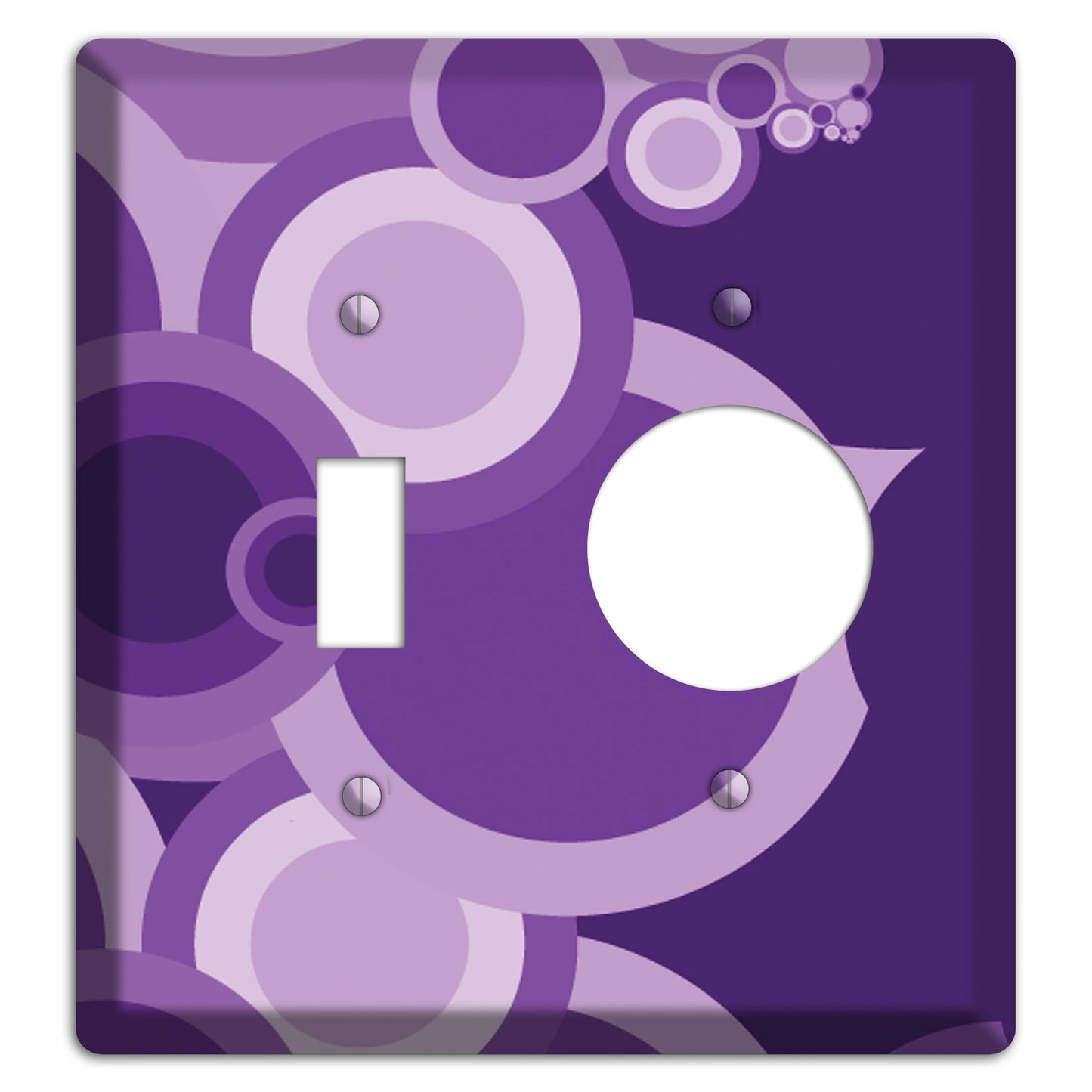 Purple Circles Toggle / Receptacle Wallplate
