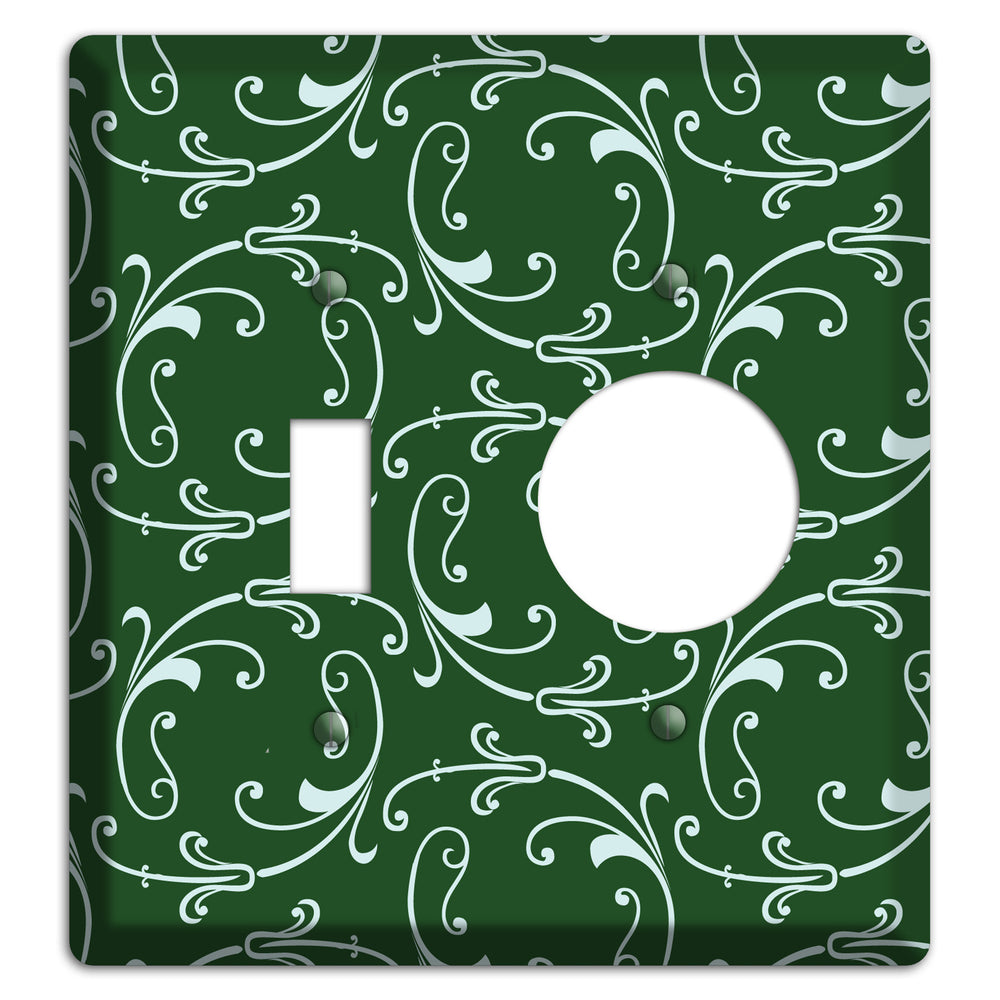 Green Victorian Sprig Toggle / Receptacle Wallplate