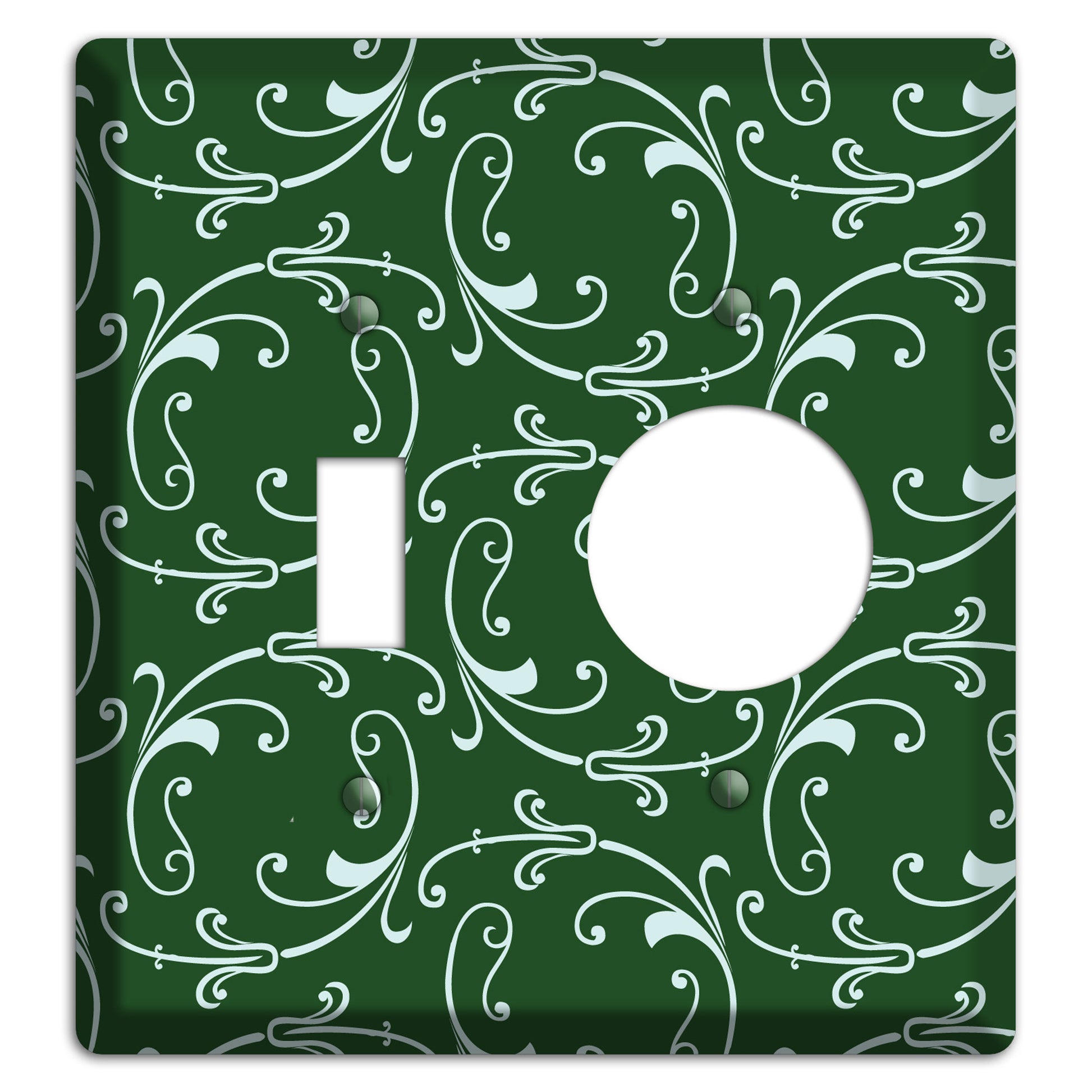 Green Victorian Sprig Toggle / Receptacle Wallplate