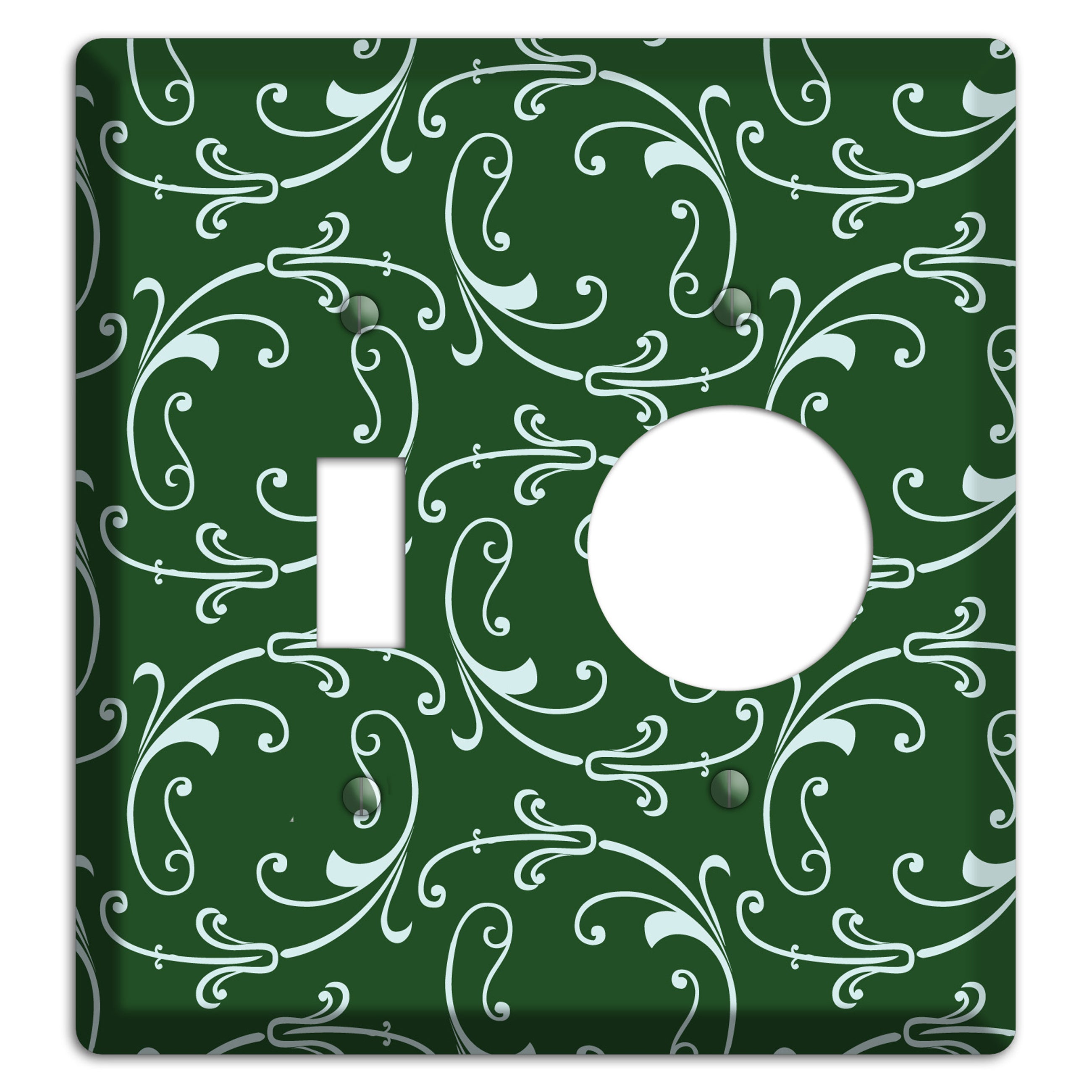 Green Victorian Sprig Toggle / Receptacle Wallplate