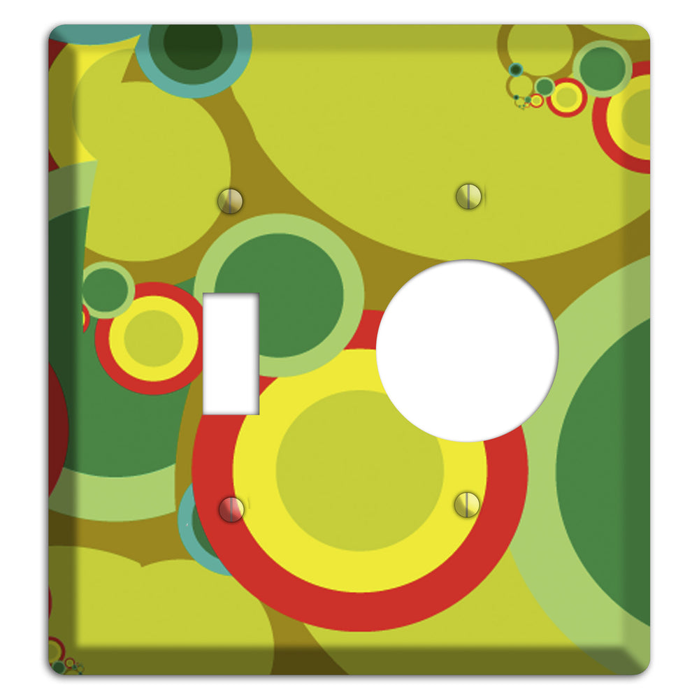 Green and Yellow Abstract Circles Toggle / Receptacle Wallplate
