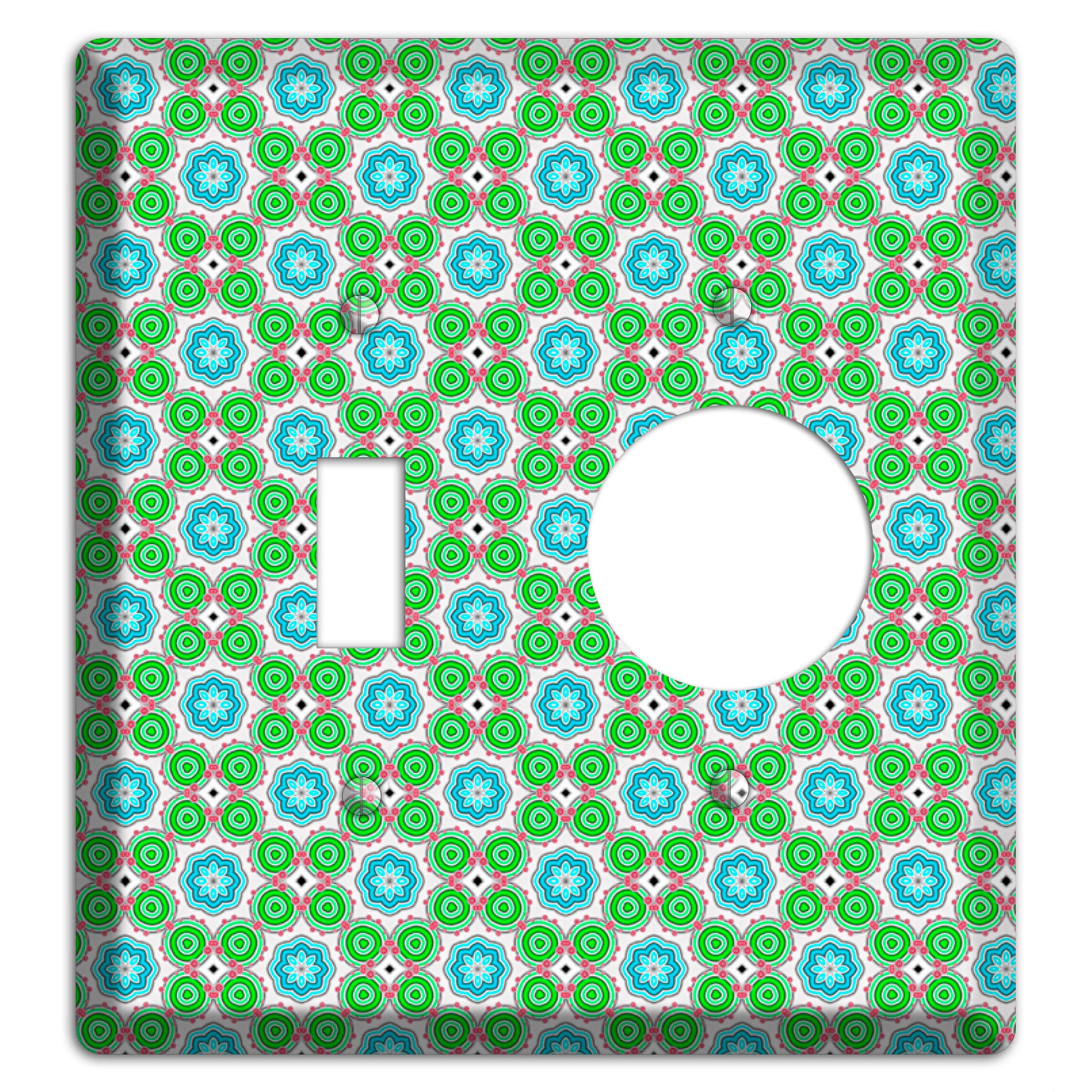 Green Foulard 5 Toggle / Receptacle Wallplate
