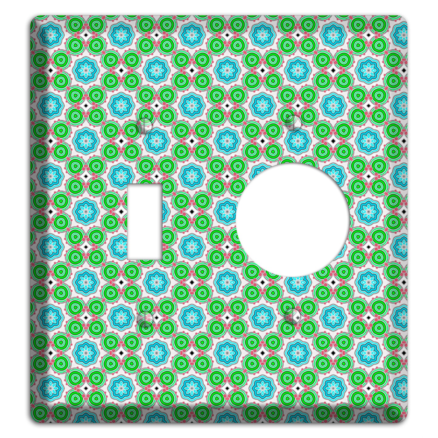 Green and Blue Foulard Toggle / Receptacle Wallplate