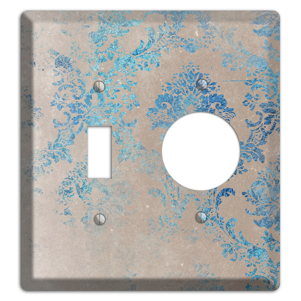 Pewter Whimsical Damask Toggle / Receptacle Wallplate