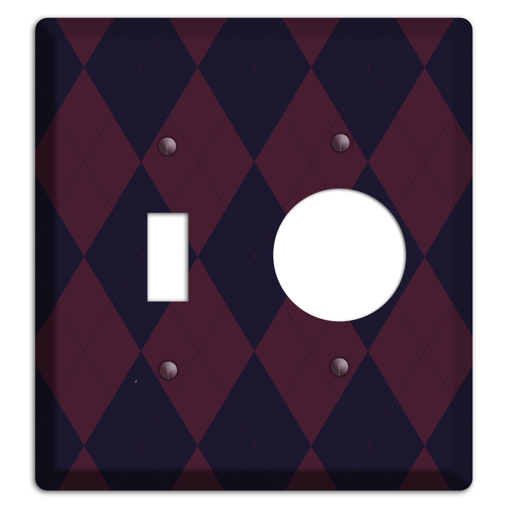 Dark Purple Argyle Toggle / Receptacle Wallplate