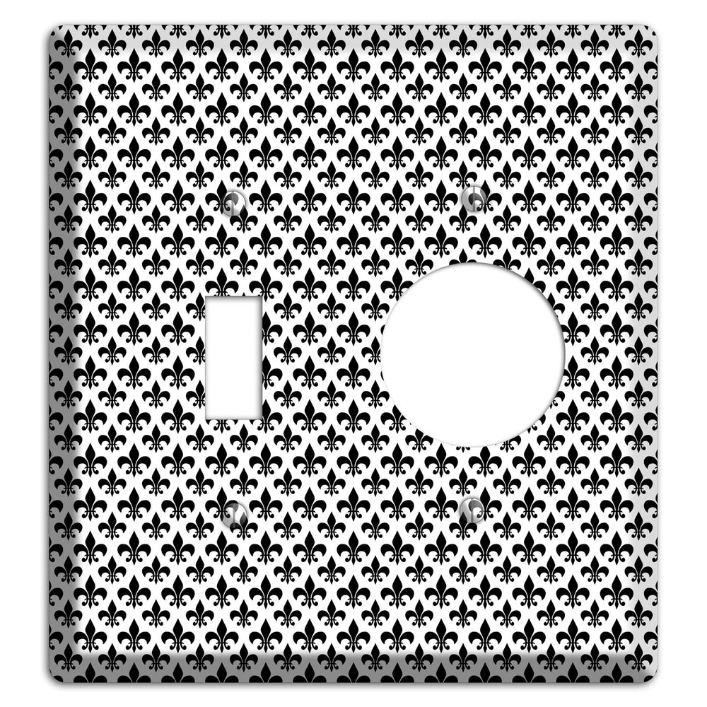 Black and White Fleur de lis Toggle / Receptacle Wallplate