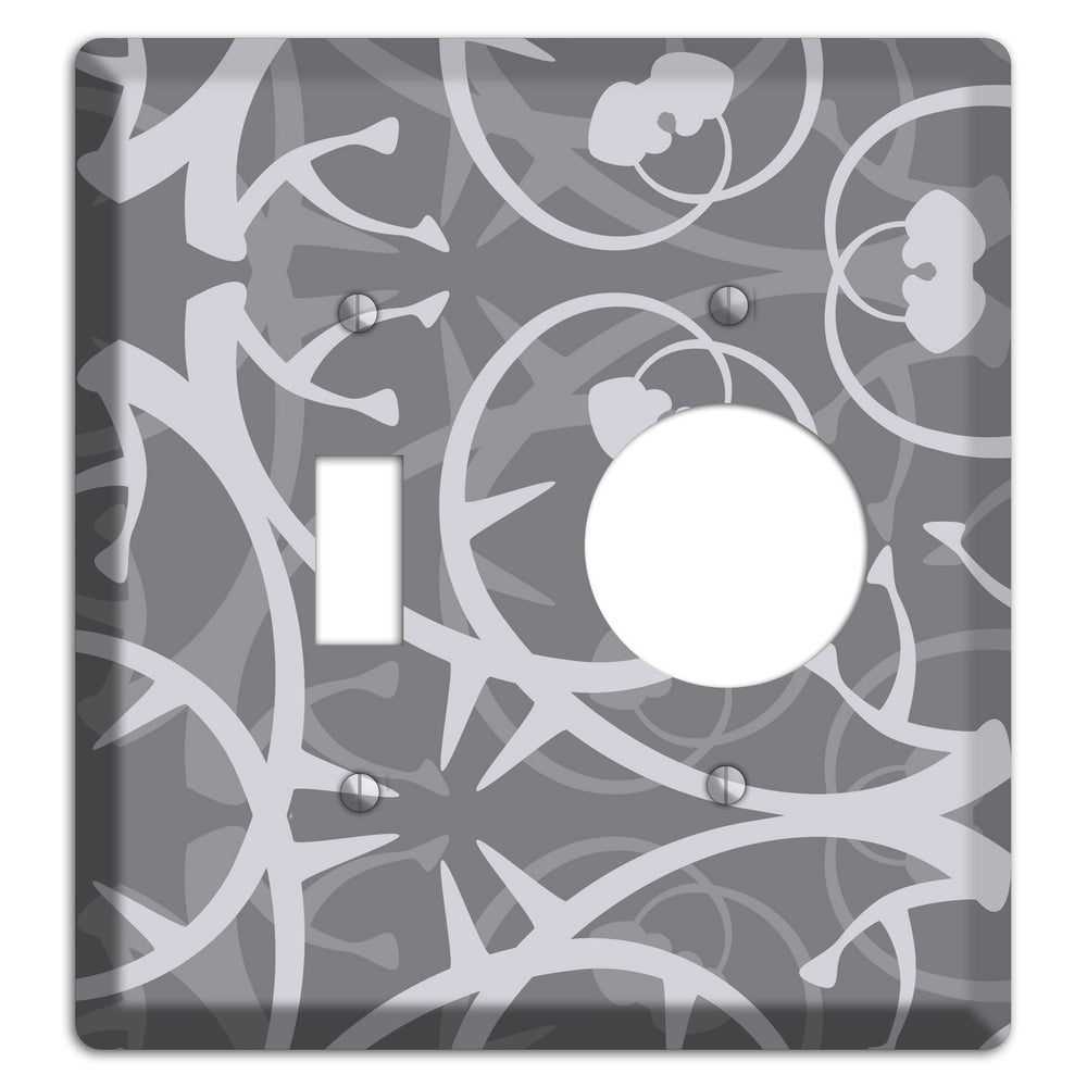 Grey Abstract Swirl Toggle / Receptacle Wallplate