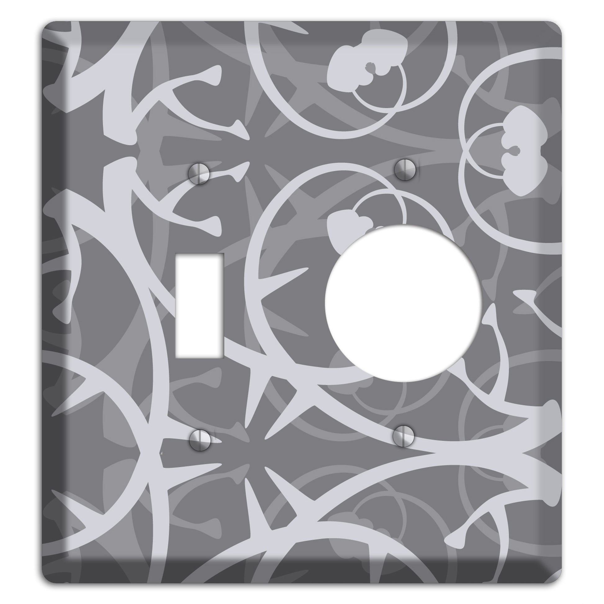 Grey Abstract Swirl Toggle / Receptacle Wallplate