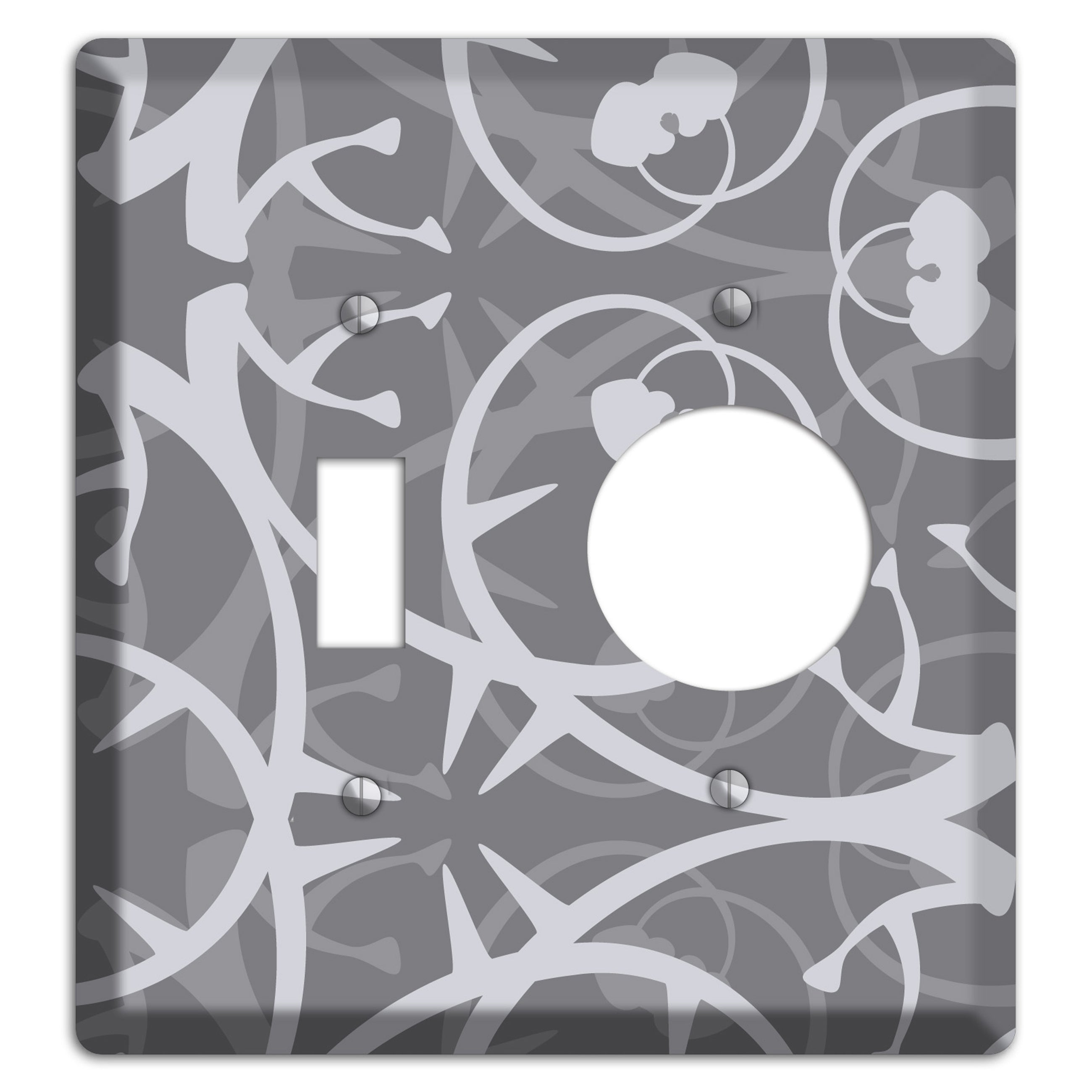 Grey Abstract Swirl Toggle / Receptacle Wallplate
