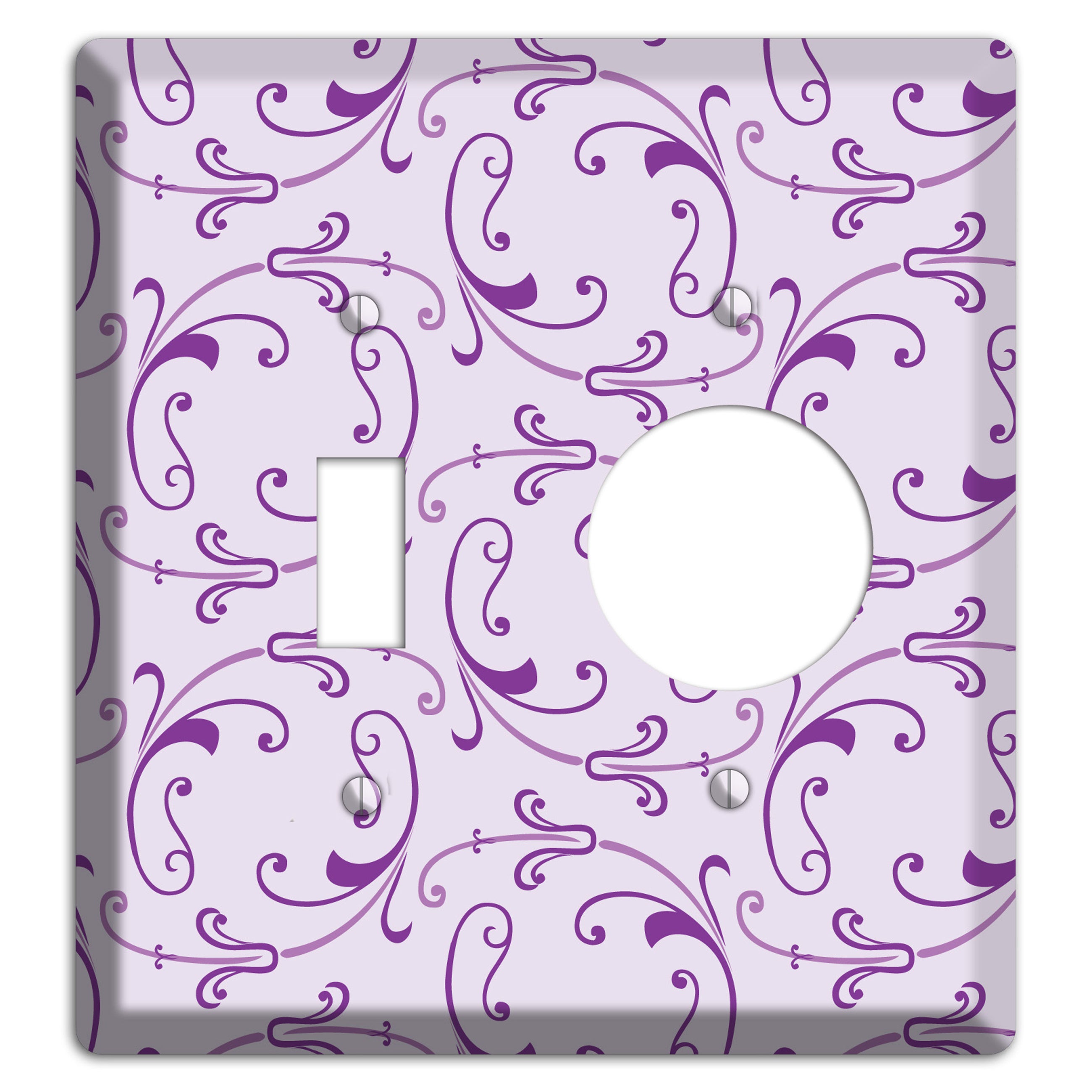 Lilac Victorian Sprig Toggle / Receptacle Wallplate