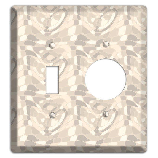 Beige Large Abstract Toggle / Receptacle Wallplate